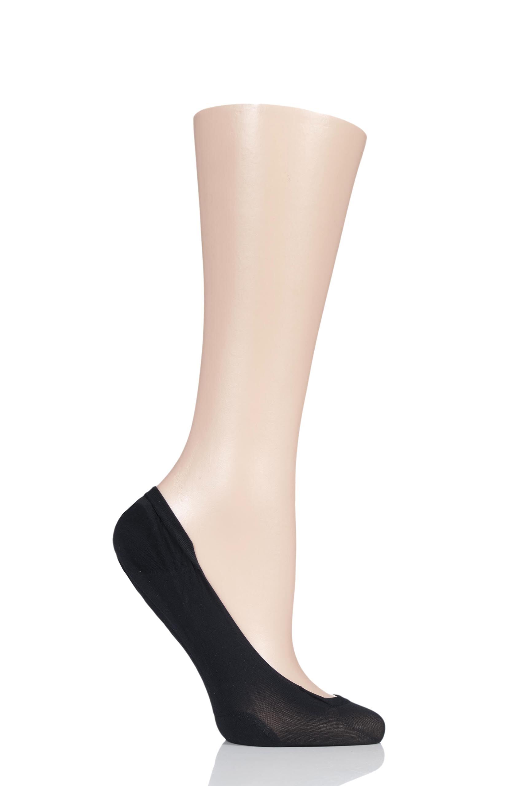 Image of 2 Pair Black Shoe Liner for Courtshoes Ladies One Size - Charnos