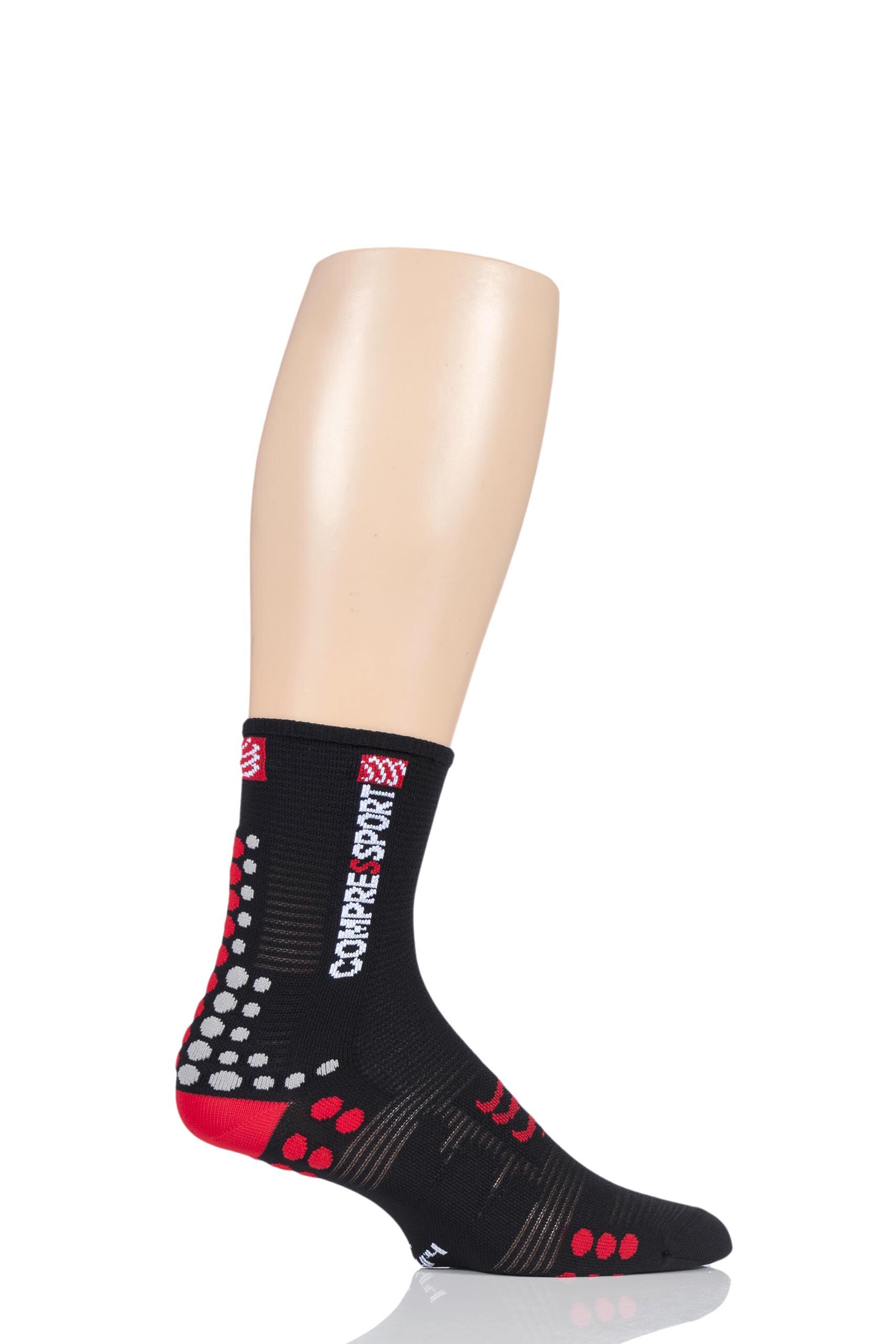 Image of 1 Pair Black/Red High Cut V3.0 Racing Bike Socks Unisex 7.5-10 Unisex - Feetures