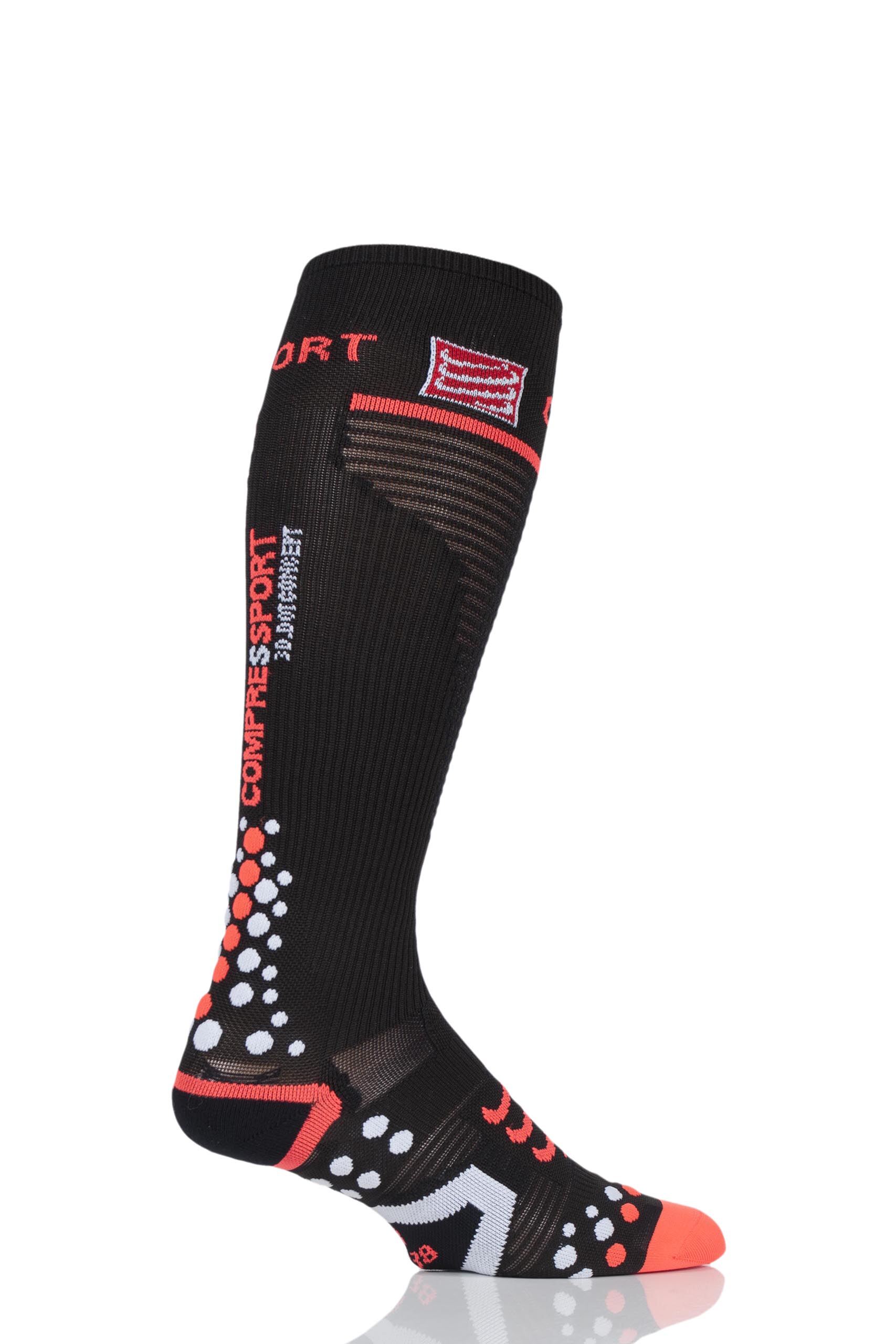 Image of 1 Pair Black Full Length V2.1 Compression Socks Unisex 7.5-10 Unisex (30-38cm Calf) - Feetures