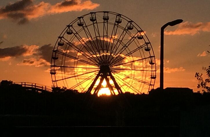 Sunset behind the Big Wheel at Dreamland in Margate