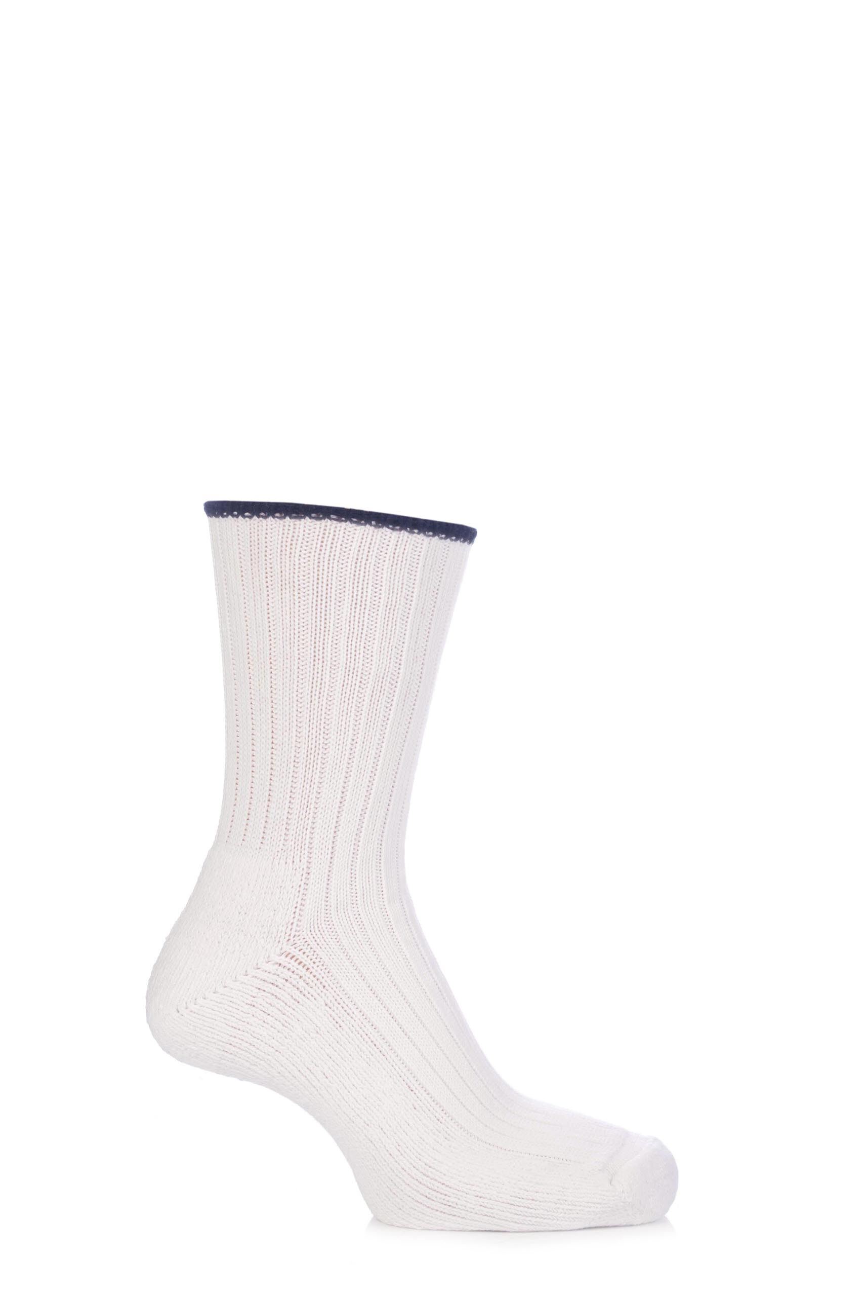 Image of 1 Pair White Cotton Cushioned Golf Socks Unisex 12-14 Mens - Glenmuir
