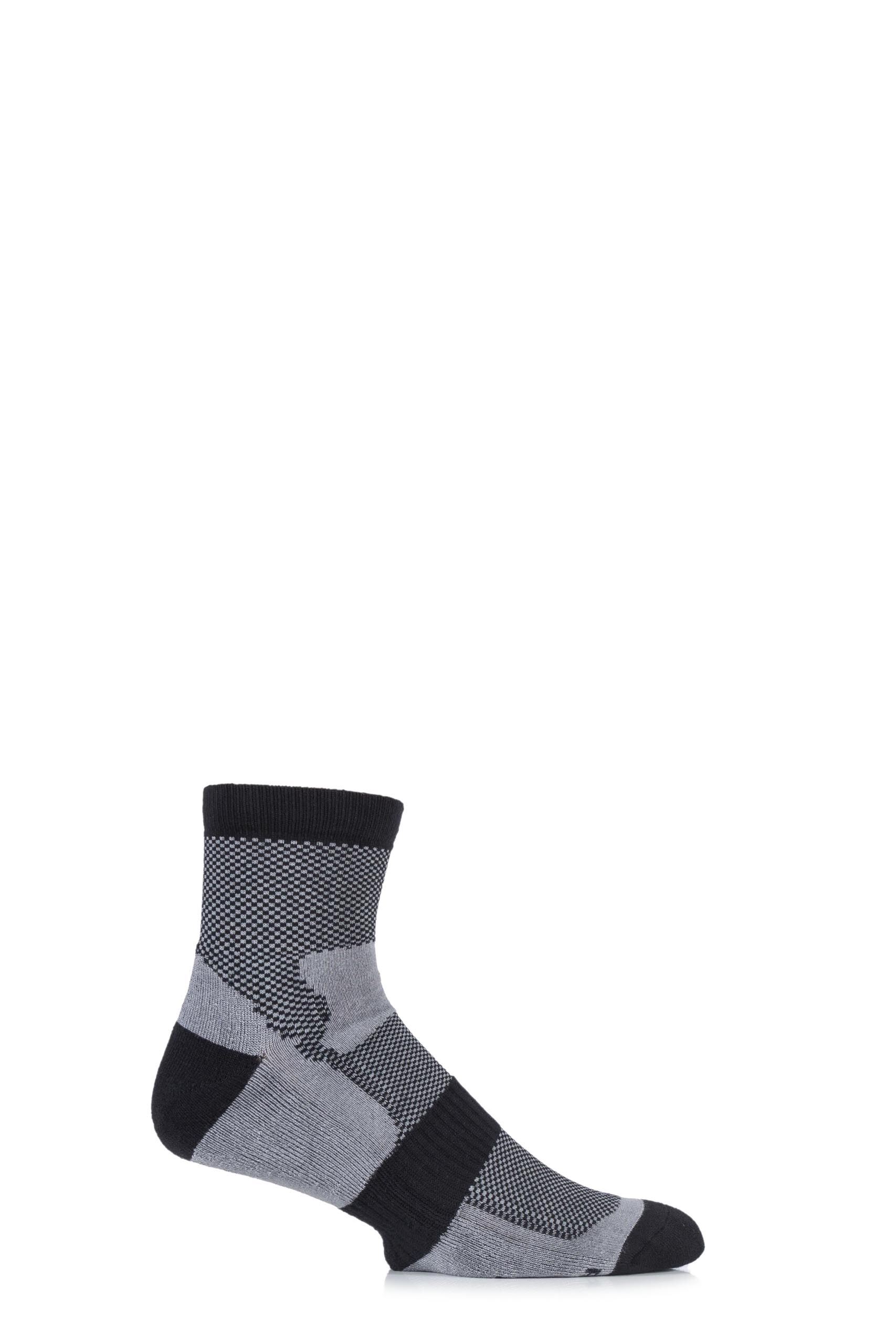 Image of 1 Pair Black Bamboo Cushioned Sports Socks Men's 6-11 Mens - HJ Hall