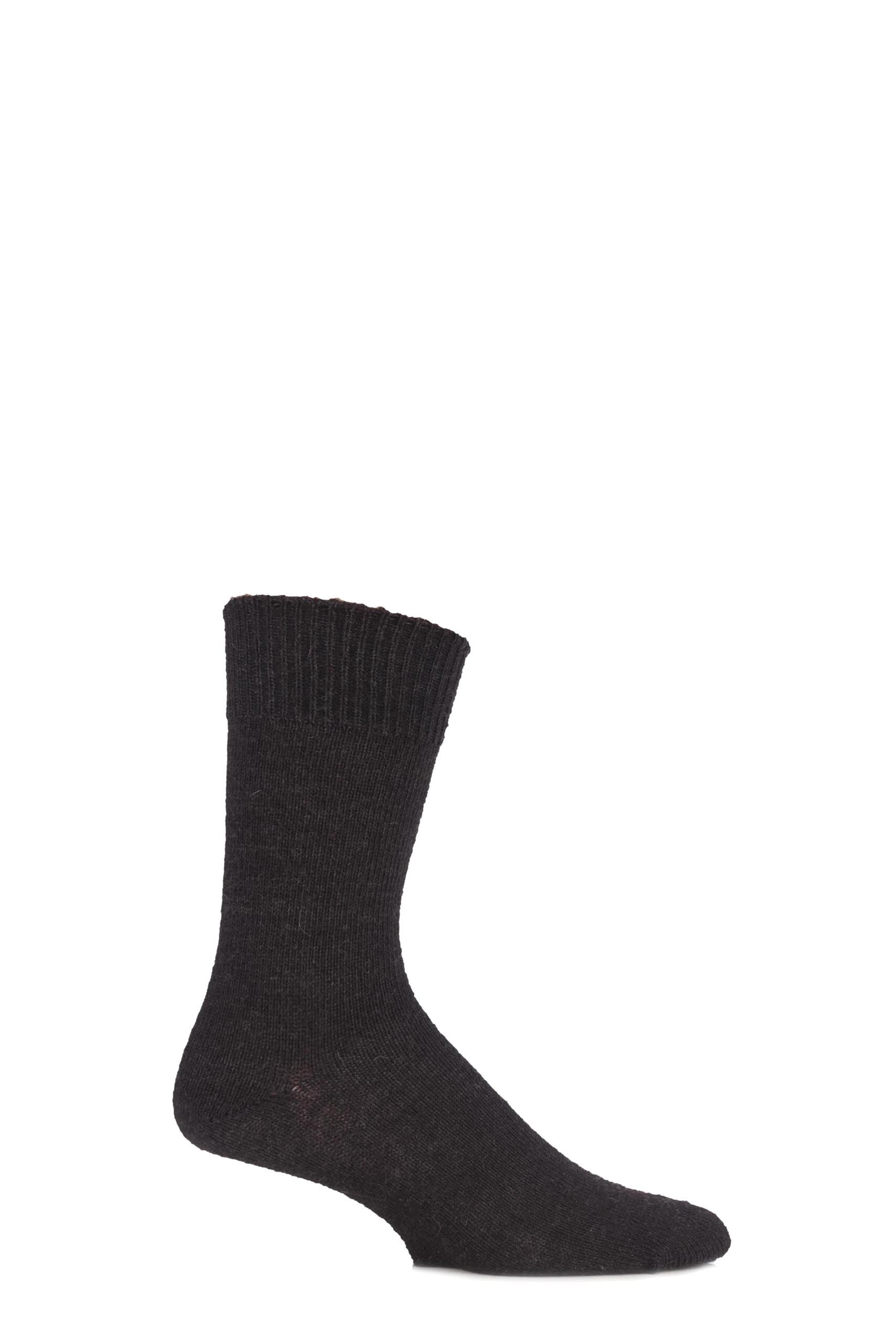 Image of 1 Pair Natural Charcoal of London Plain Alpaca Socks Unisex 4-7 Unisex - SOCKSHOP of London