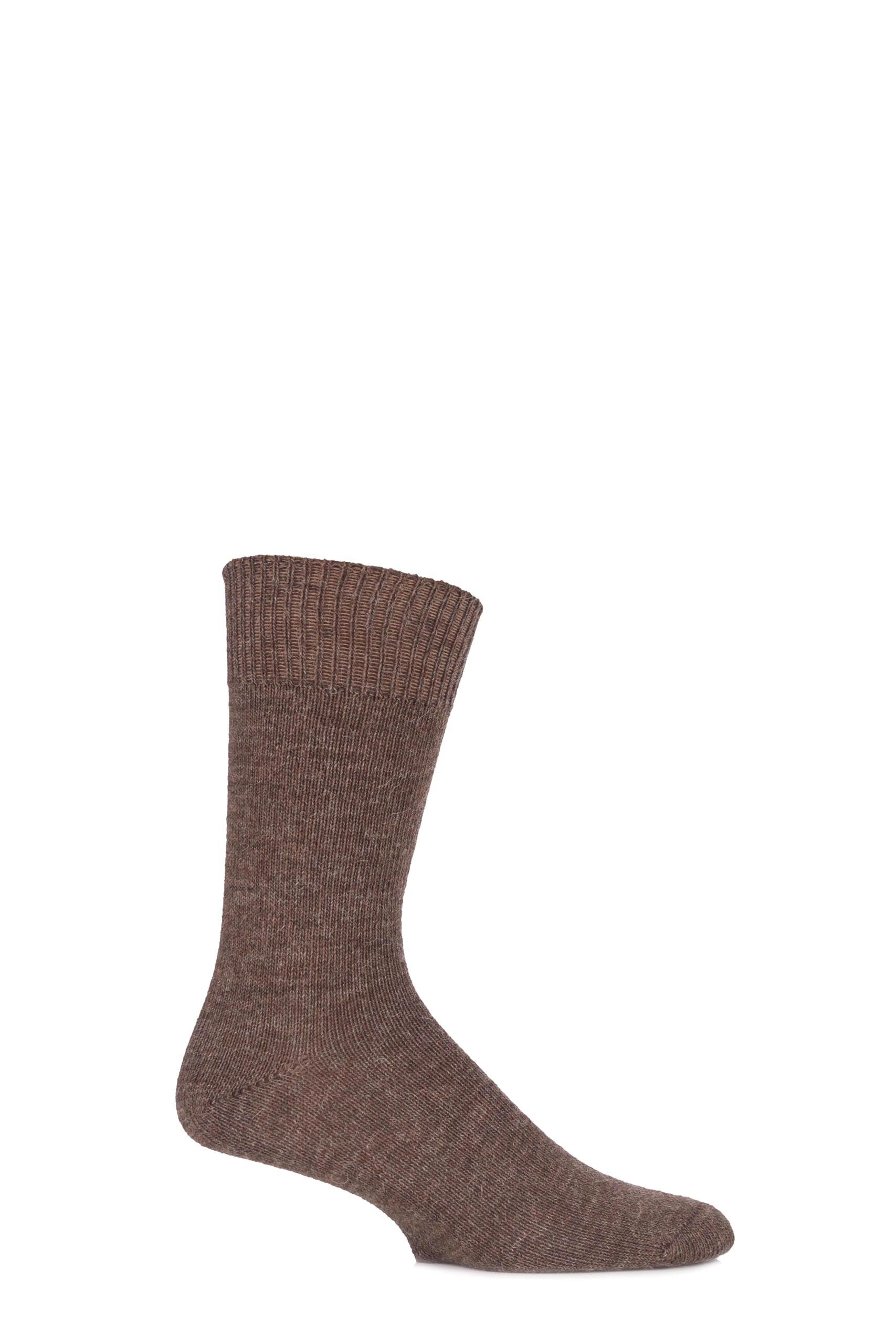 Image of 1 Pair Natural Brown of London Plain Alpaca Socks Unisex 4-7 Unisex - SOCKSHOP of London