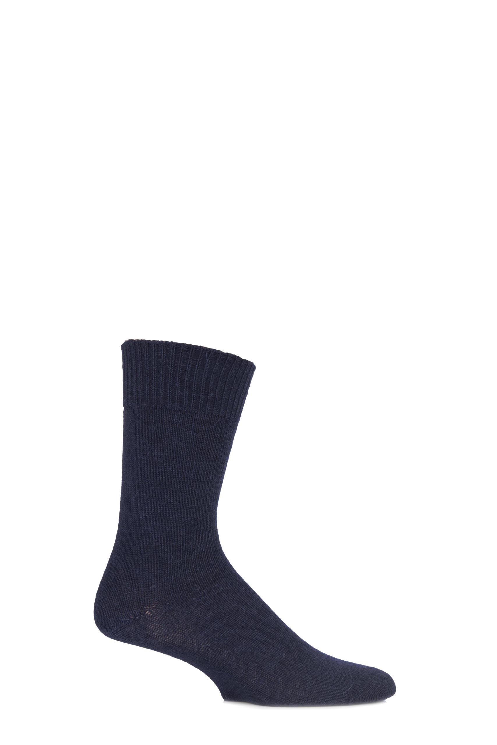 Image of 1 Pair Navy of London Plain Alpaca Socks Unisex 11-13 Unisex - SOCKSHOP of London