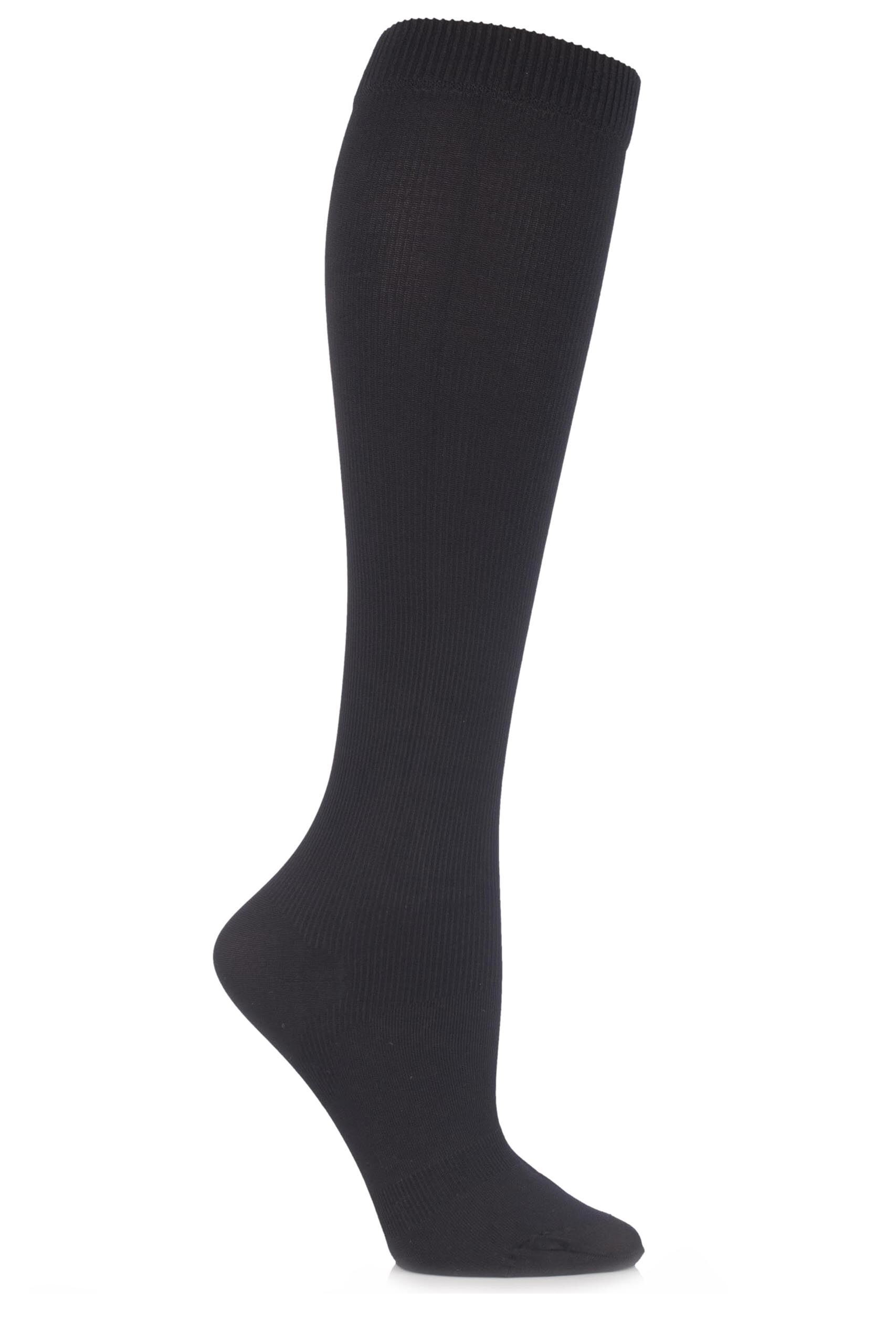 Image of 1 Pair Black 80 Denier Flight and Travel Socks Ladies 4-7 Ladies - Iomi