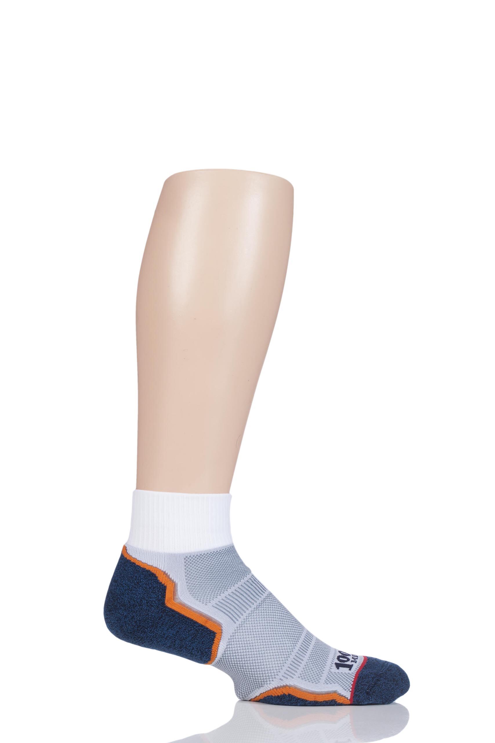 Image of 1 Pair Navy / Grey Breeze Double Layered Ankle Socks with Nilit Breeze Technology Men's 12-14 Mens - 1000 Mile