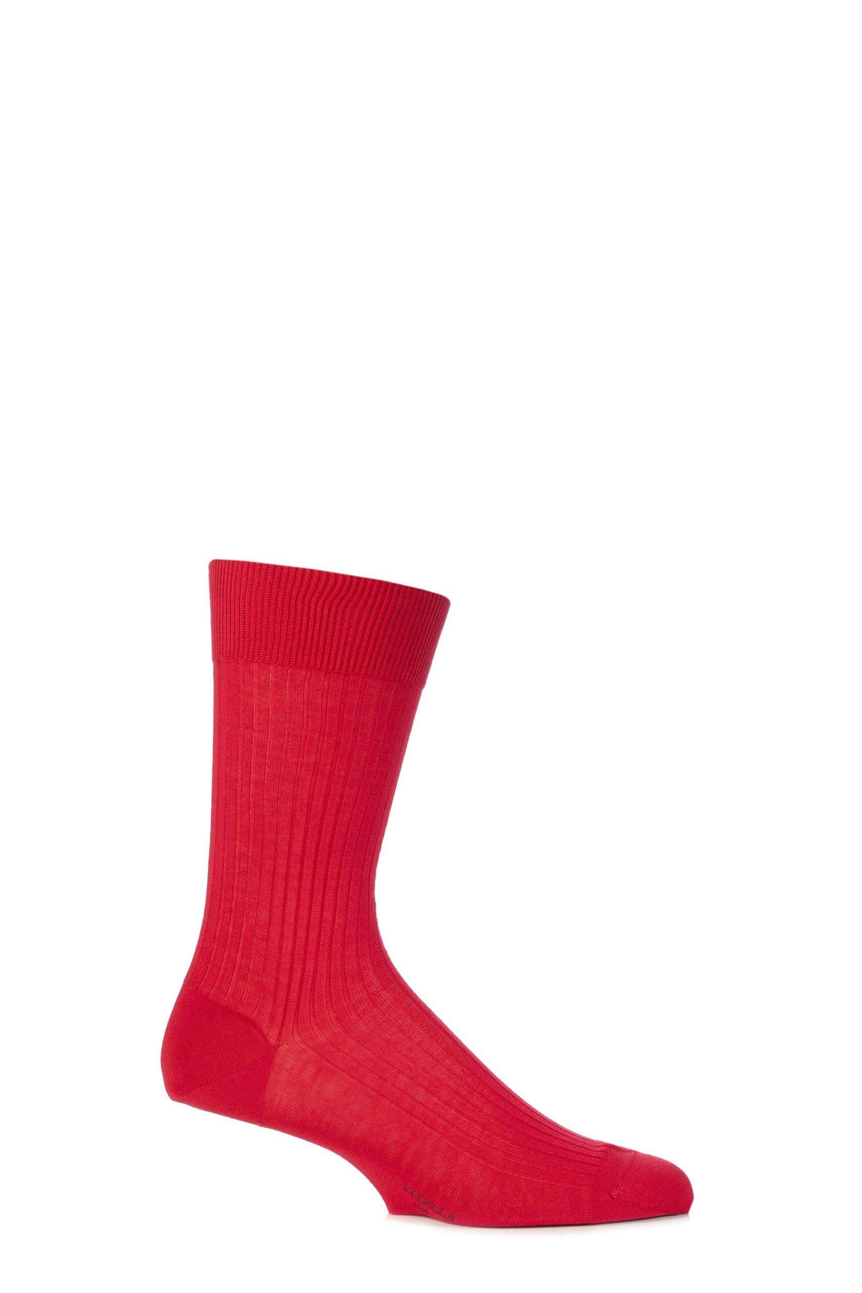 Image of 1 Pair Poppy Short Mercerised Cotton Socks With Hand Linked Toe Men's 6-8.5 Mens - Viyella