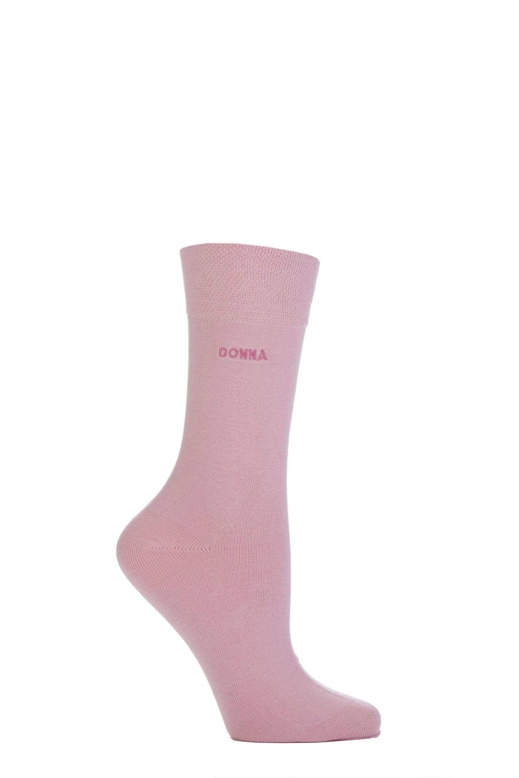 Image of 1 Pair Donna Individual Names Pink Embroidered Socks Ladies 4-8 Ladies - SOCKSHOP