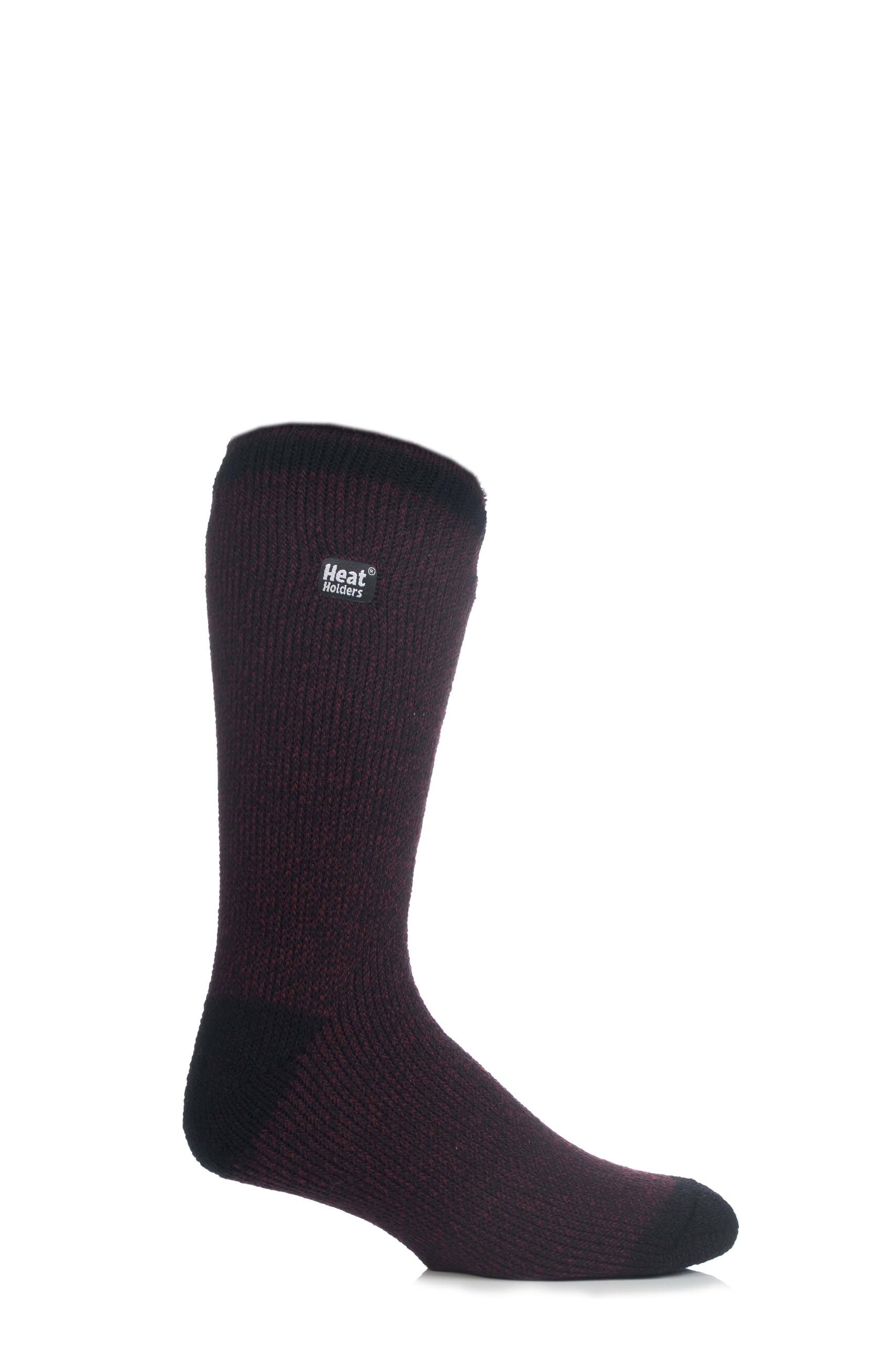 Image of 1 Pair Black / Burgundy 2.3 Tog Twisted Yarn Socks Men's 6-11 Mens - Heat Holders