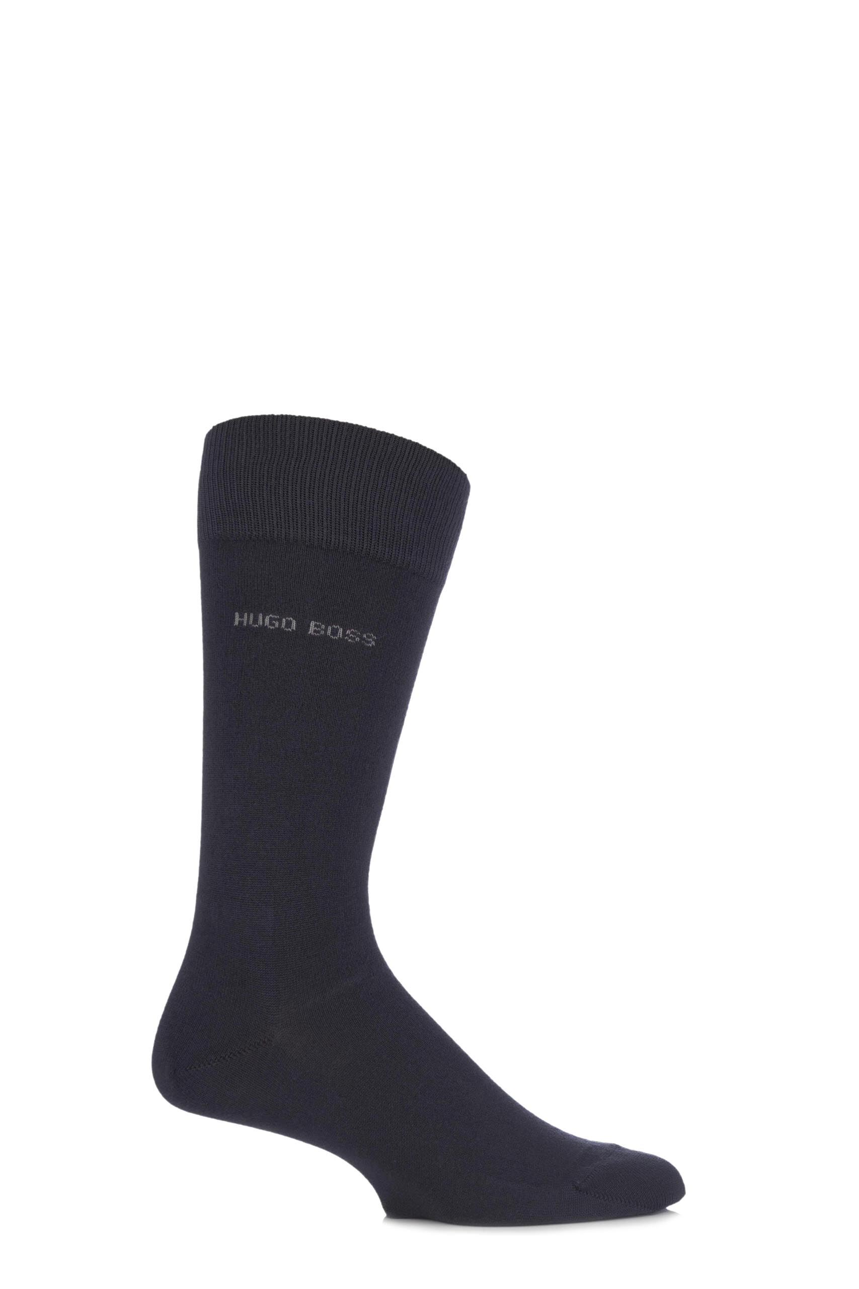 Image of 1 Pair Charcoal BOSS Edward Plain 85% Soft Bamboo Socks Men's 8.5-11 Mens - Hugo Boss