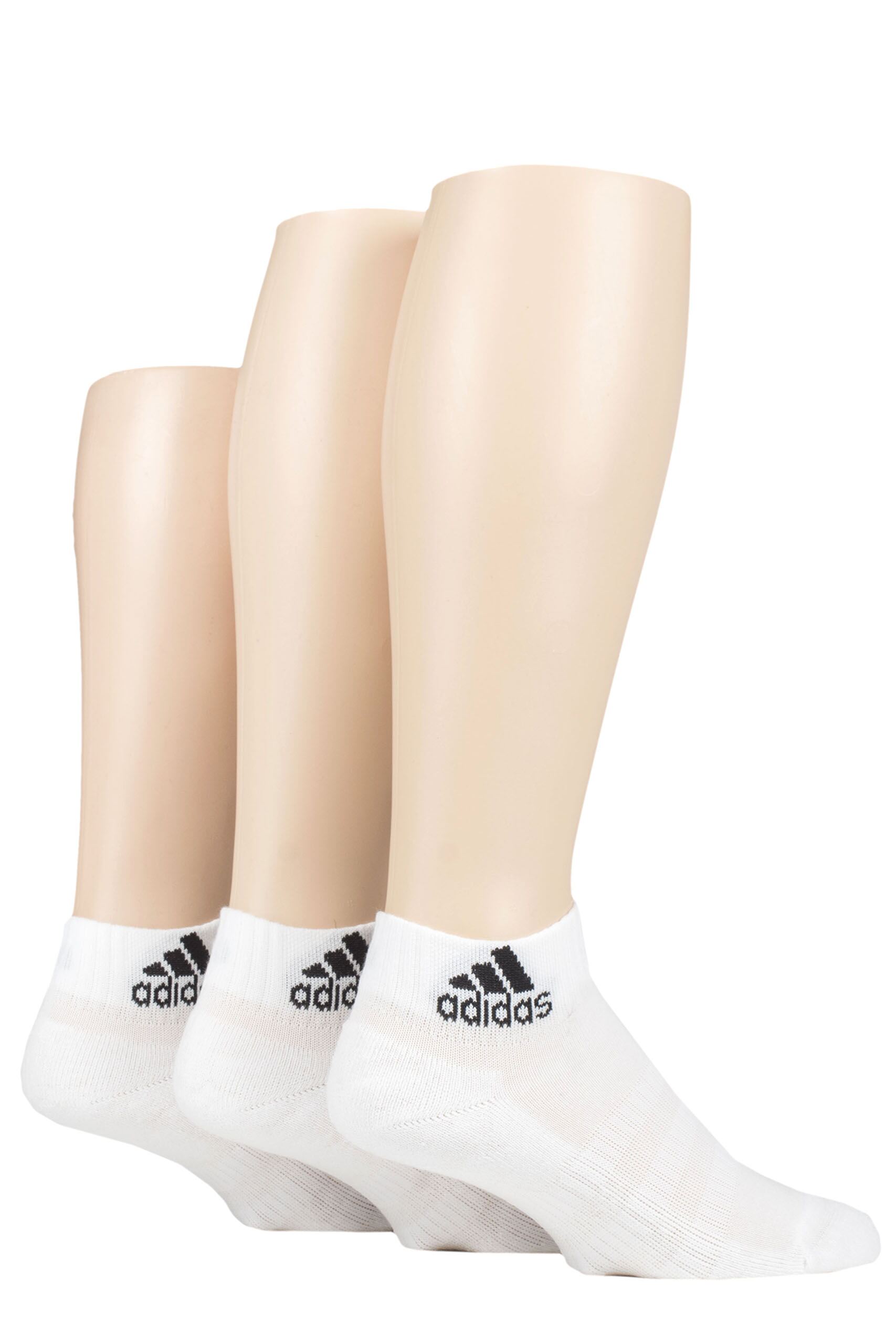 Image of Adidas 3 Pair Cushioned Ankle Socks White Extra Small