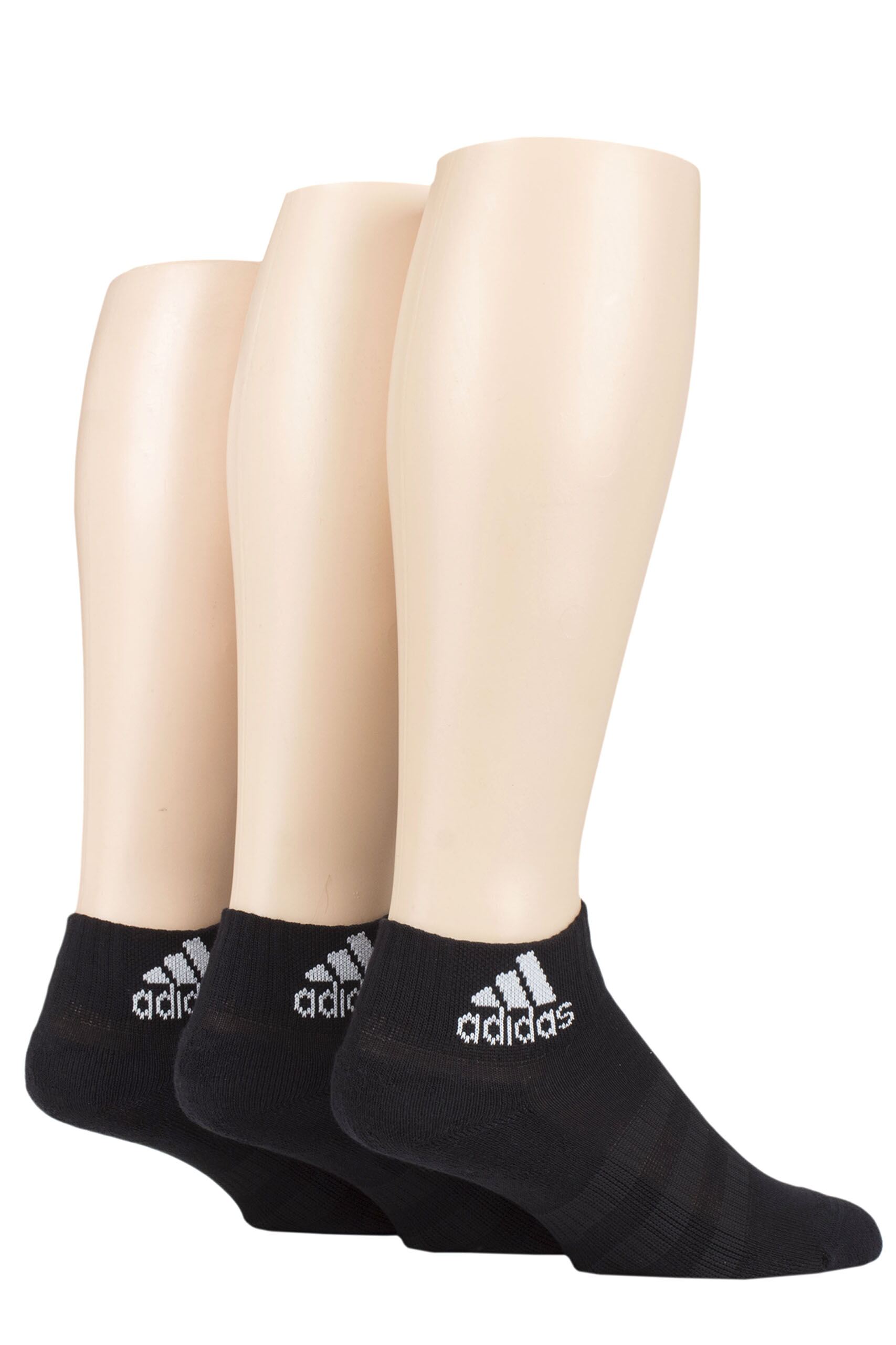 Image of Adidas 3 Pair Cushioned Ankle Socks Black Extra Small