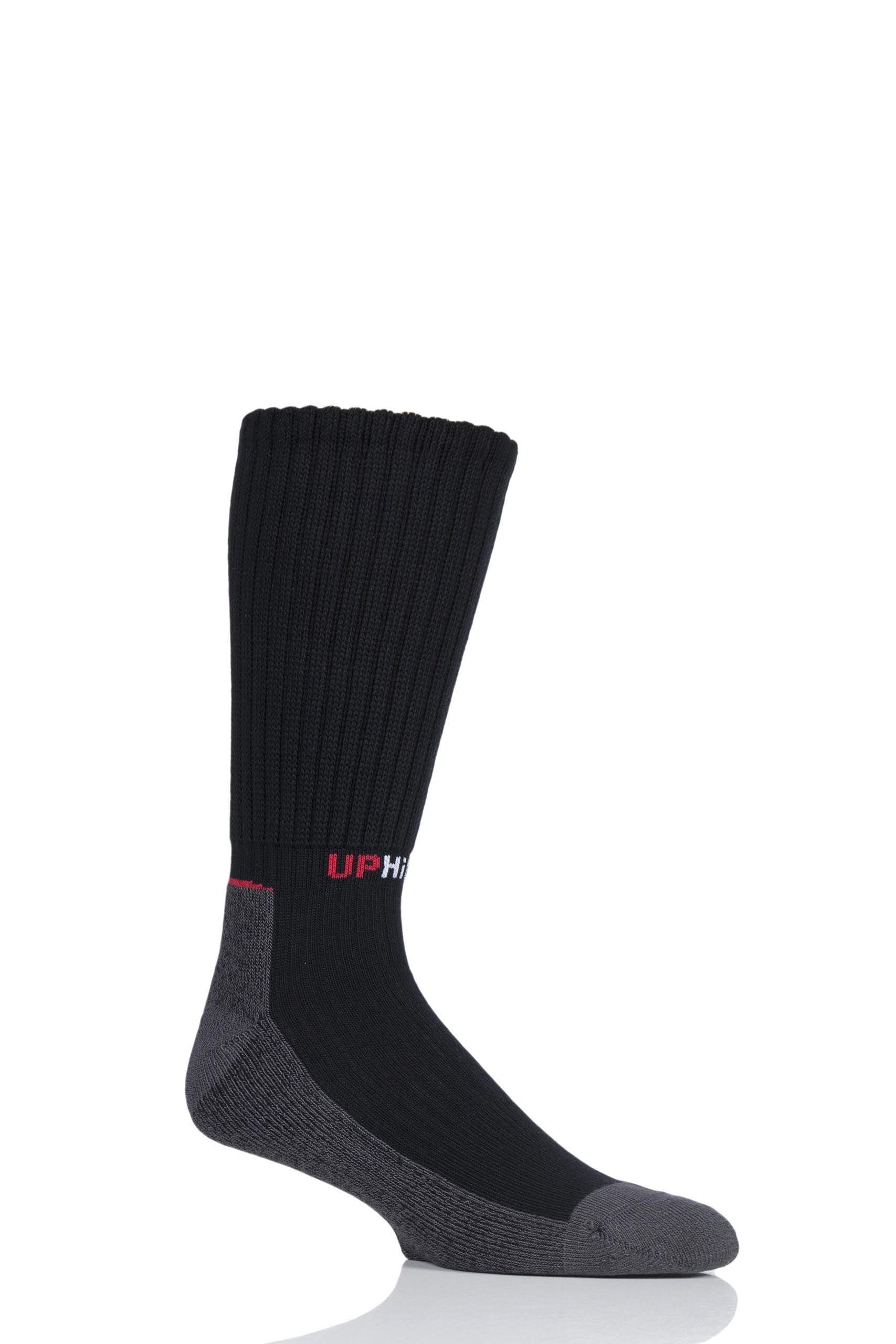 Image of 1 Pair Black Made in Finland Bamboo Hiking Socks Unisex 5.5-8 Unisex - Uphill Sport