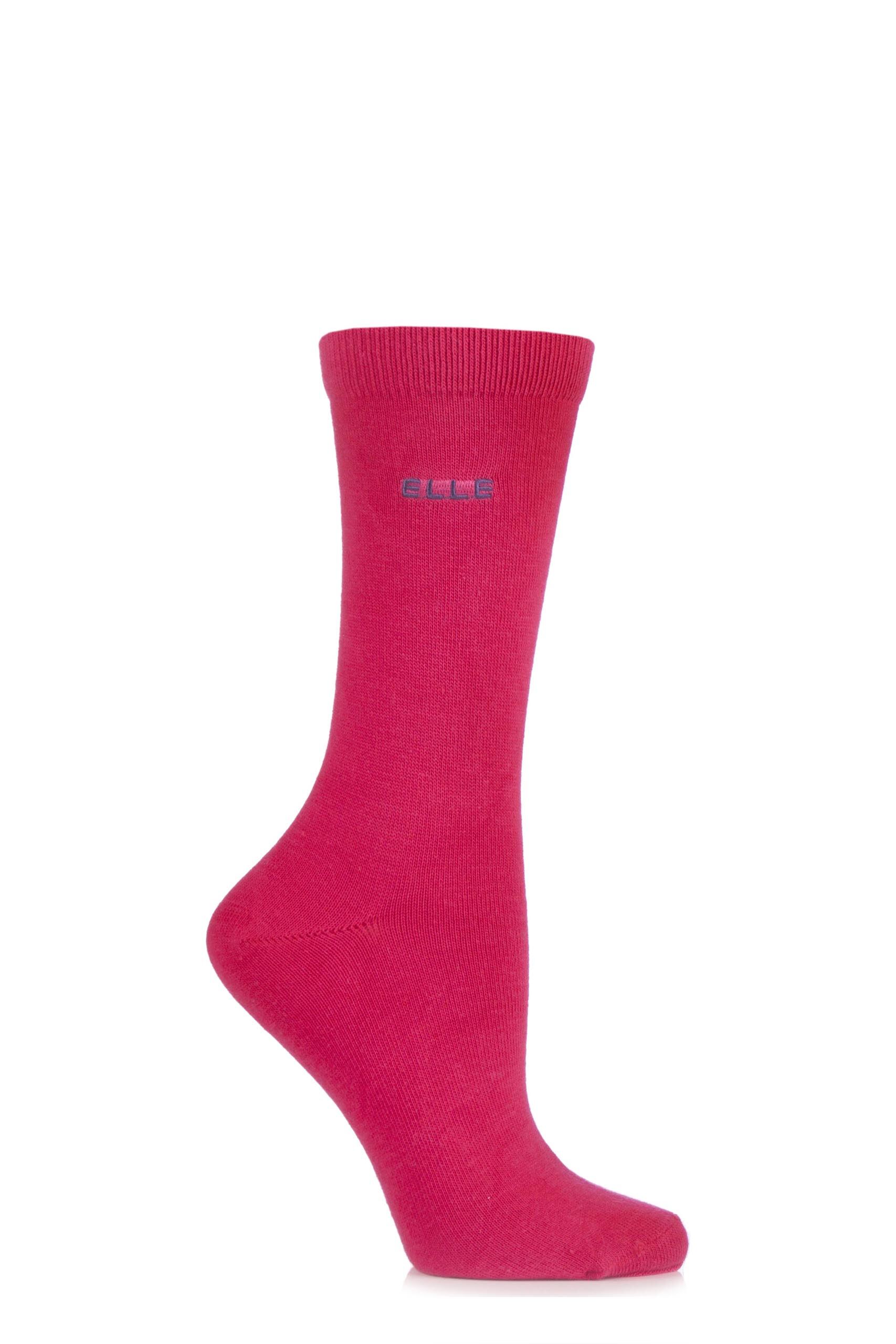 Image of 1 Pair Plum Wool and Viscose Plain Socks Ladies 4-8 Ladies - Elle