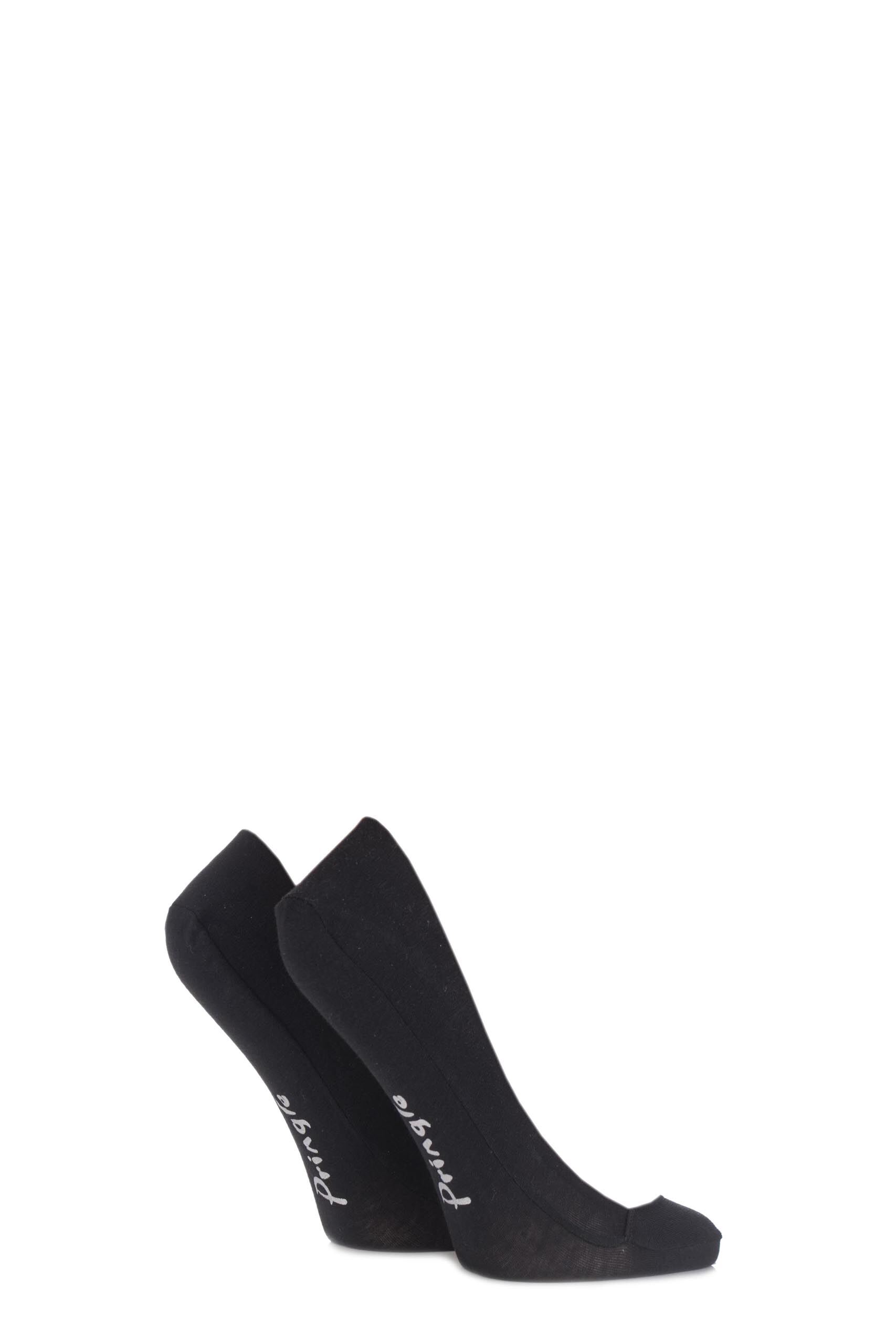 Image of 2 Pair Black Melinda Laser Cut Shoe Liners Ladies 4-8 Ladies - Pringle