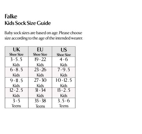 Falke Socks Size Chart