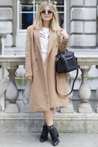 Fashion blogger opts for checked socks