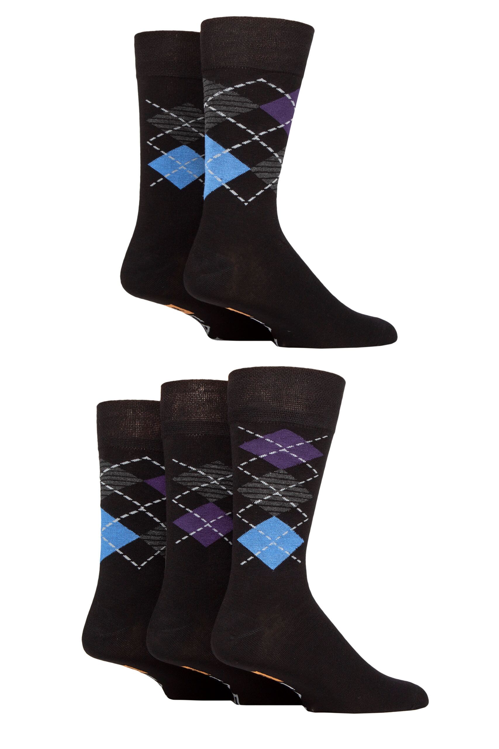 Black / Purple / Blue Argyle