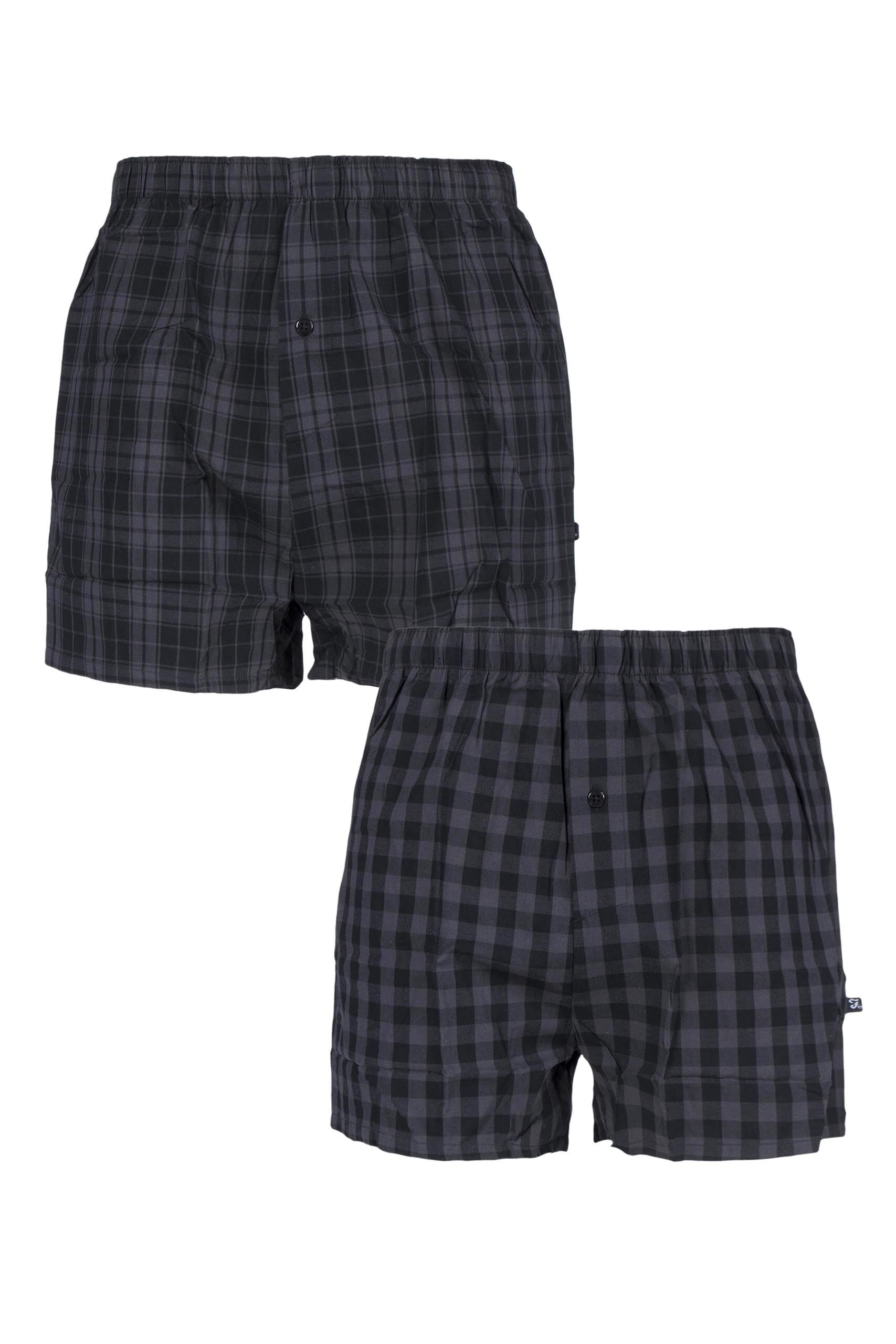 Image of 2 Pair Black Woven Boxers Men's Medium - Farah