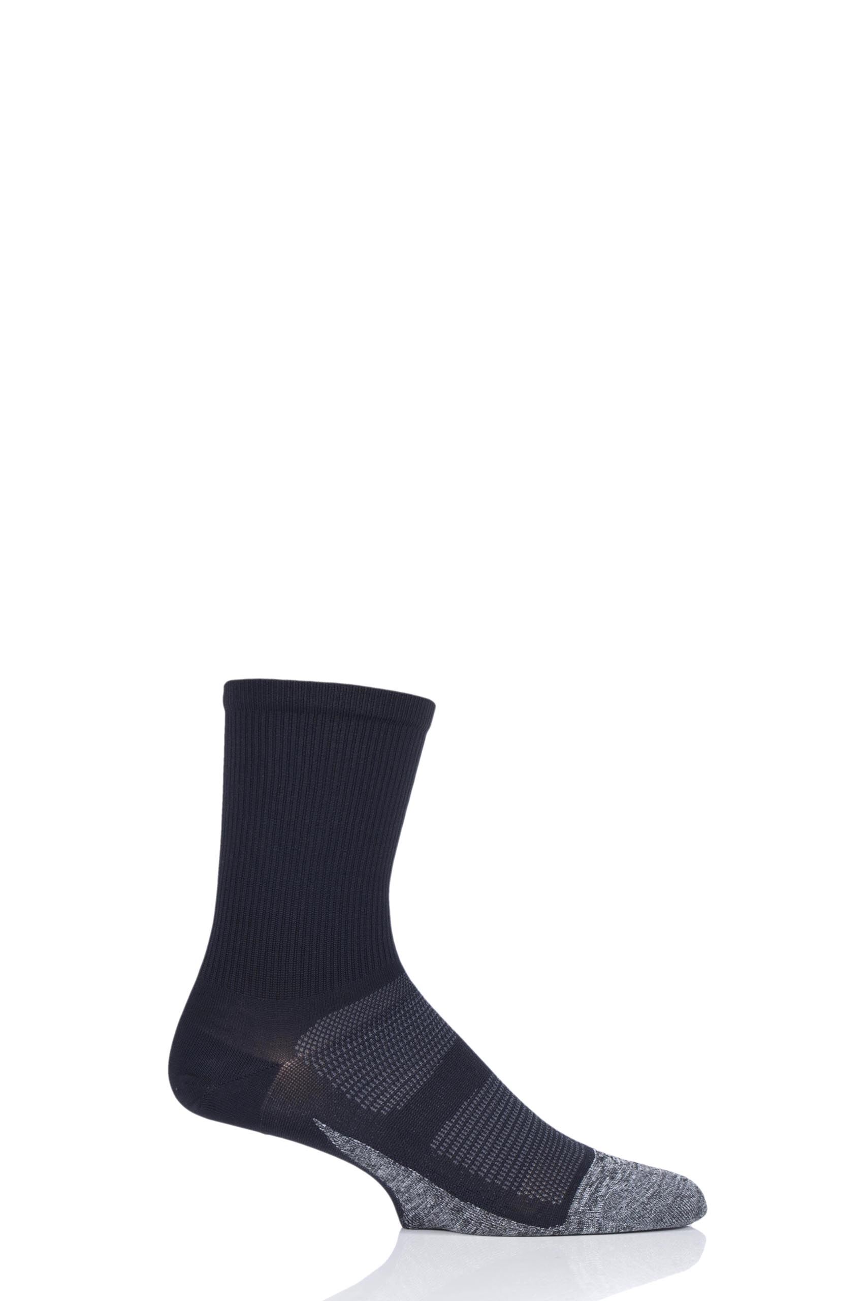 Image of 1 Pair Black Elite Ultra Light Mini Crew Socks Unisex XL (11.5-14.5) - Feetures