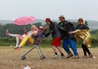 Festival-goers leave in style