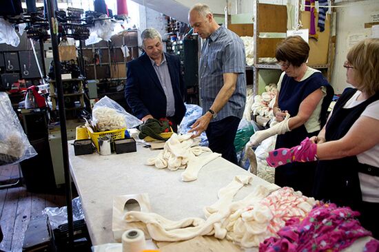 The J Alex Swift team showed us every stage of the sock production process