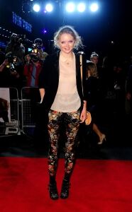 Floral leggings for Lily Cole