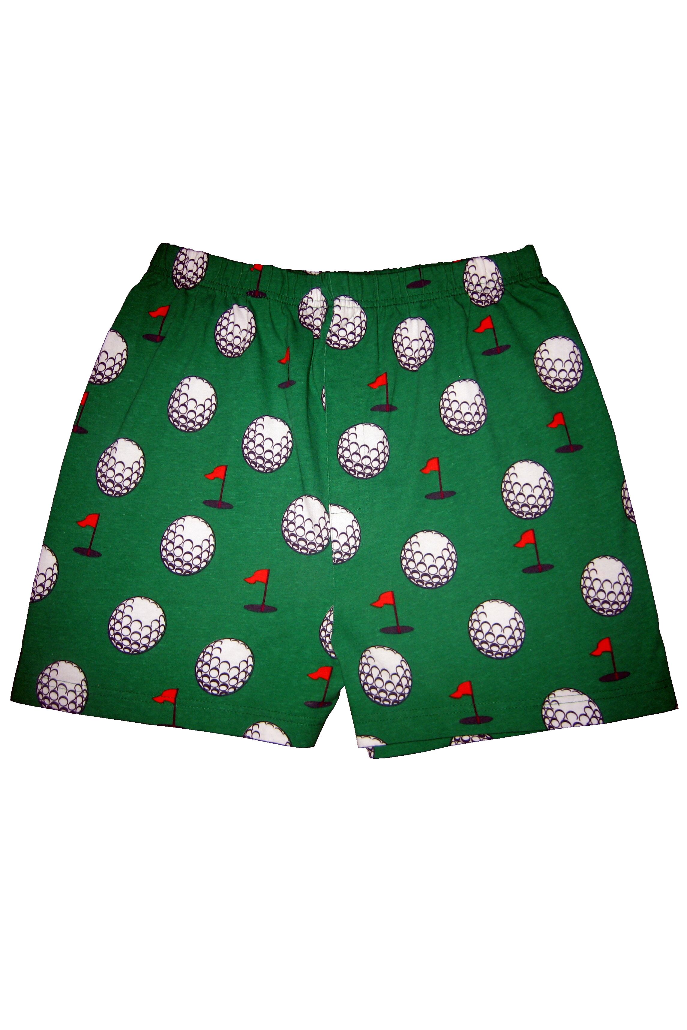 Image of 1 Pack Green Magic Boxer Shorts In Golf Pattern Men's Medium - SOCKSHOP