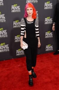 Hayley models orange socks