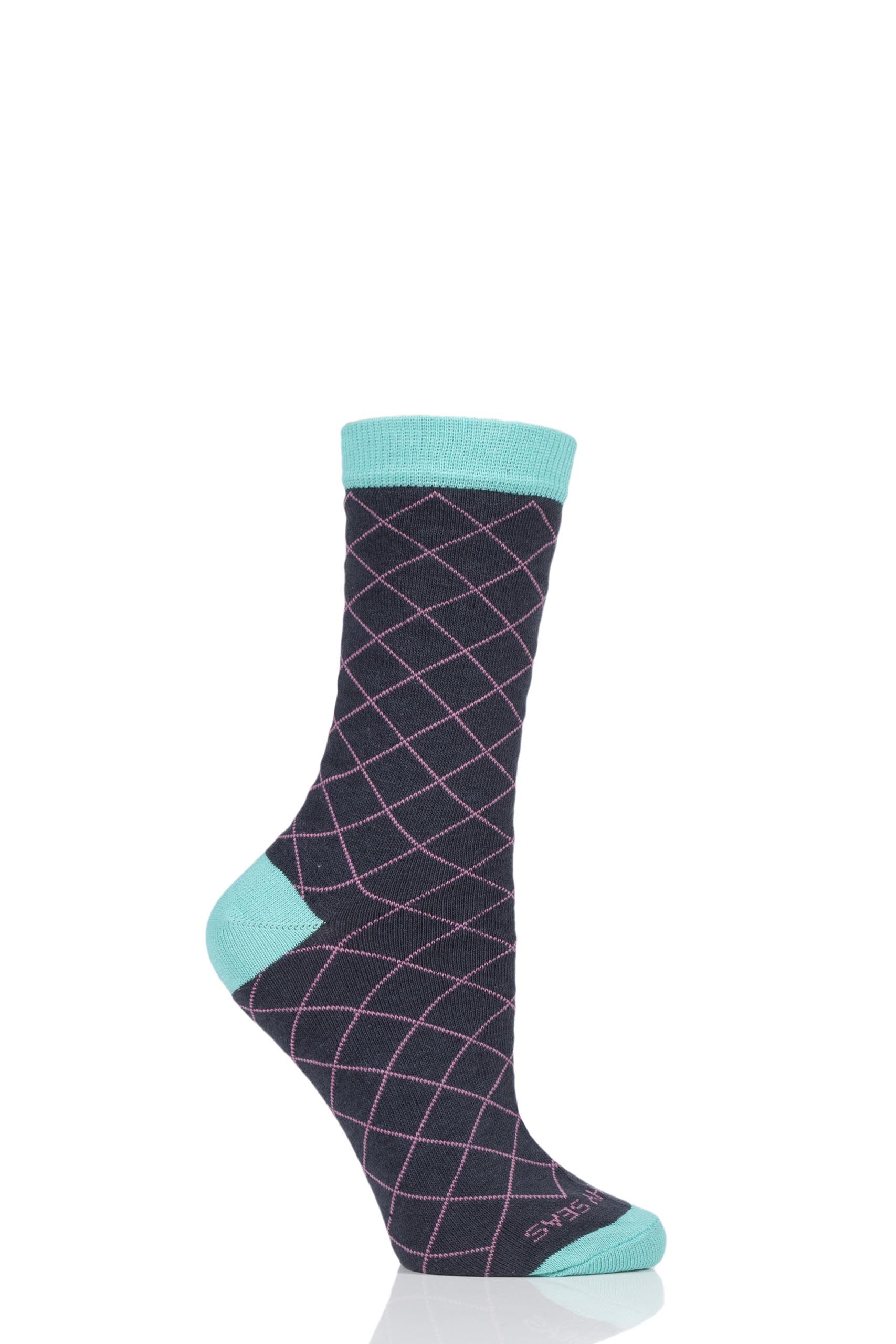 Image of 1 Pair Black Recycled Fishing Net Black Socks Ladies 3-6.5 Ladies - Healthy Seas