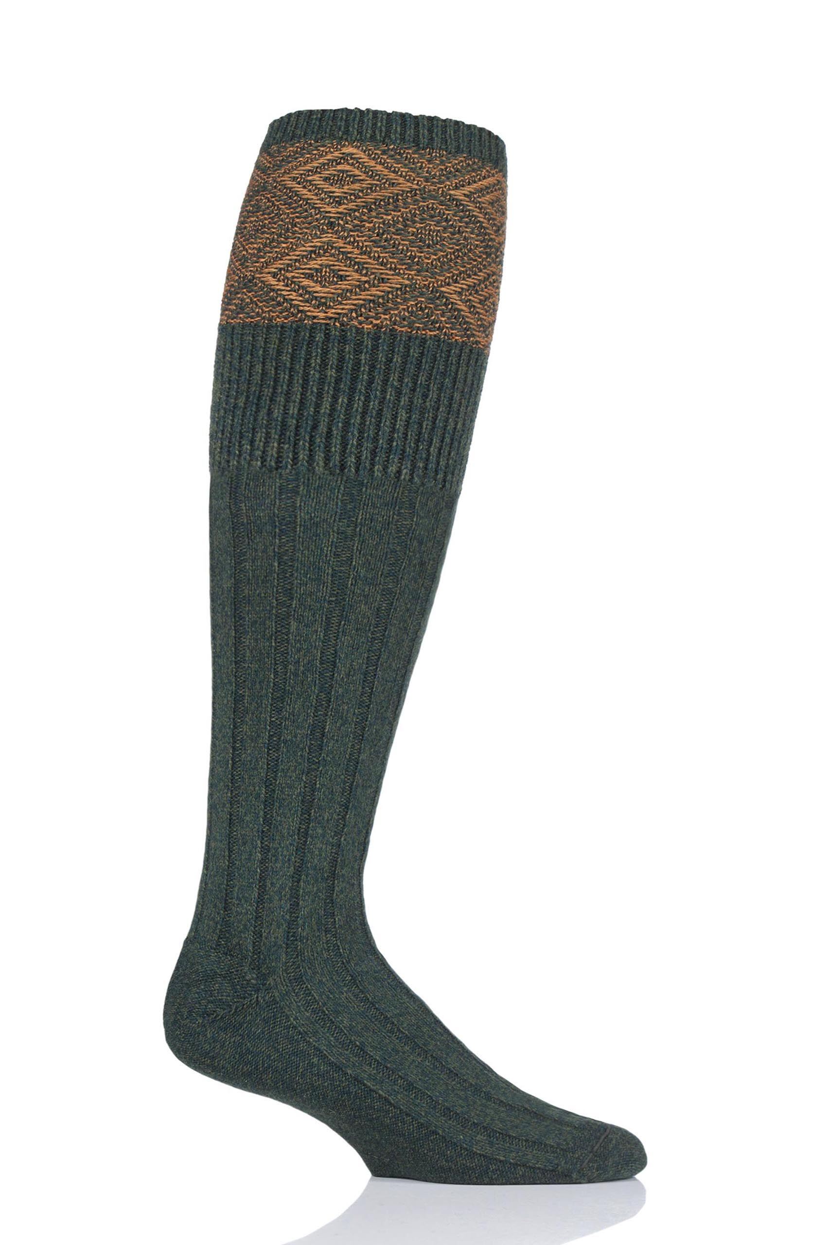 Image of 1 Pair Forest UK Made Duncliffe Wool Shooting Knee High Socks Men's 6-11 Unisex - HJ Hall