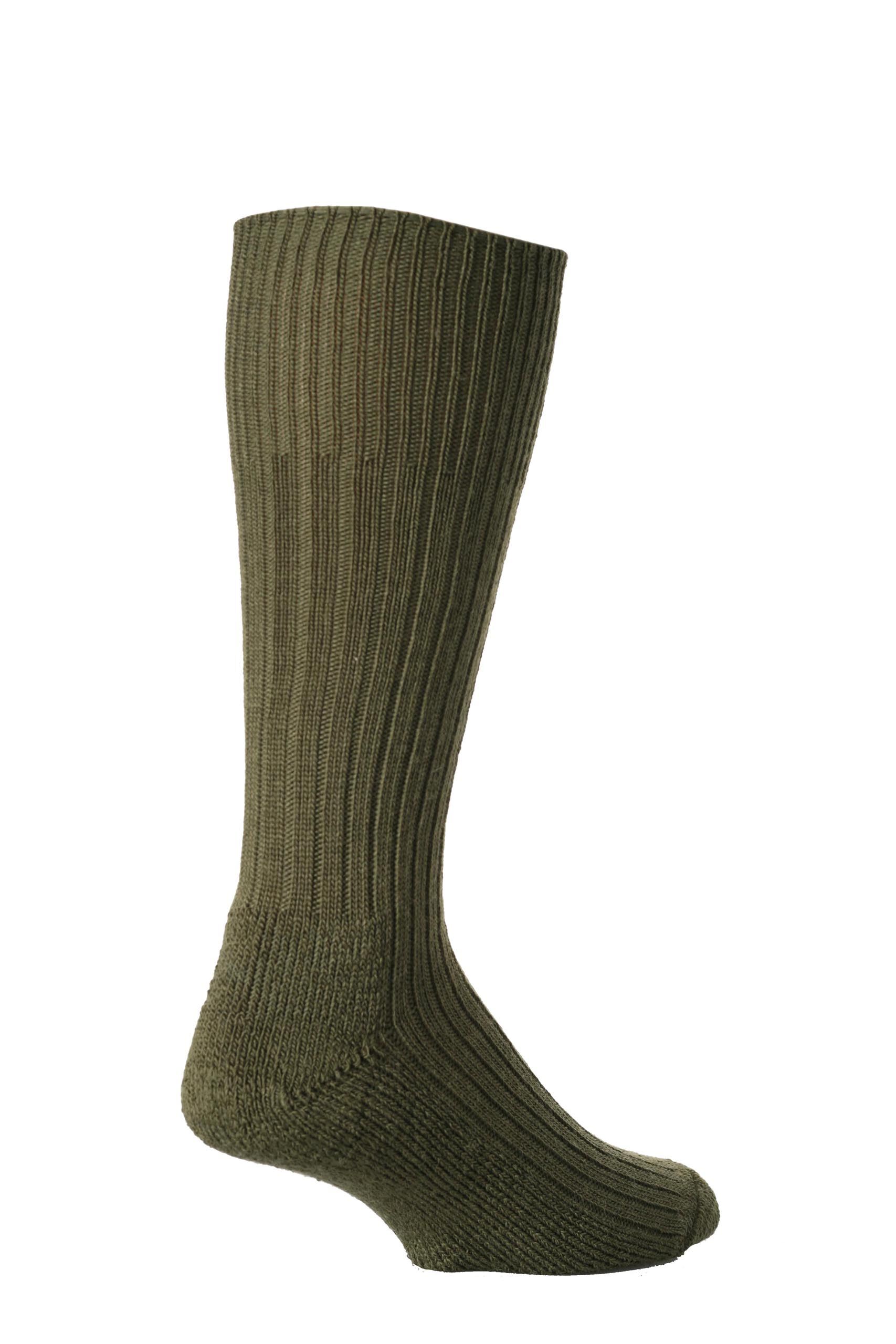 Image of 1 Pair Olive of London Wool Rib Cushioned Boot Socks Men's 8-11 Mens - SOCKSHOP of London