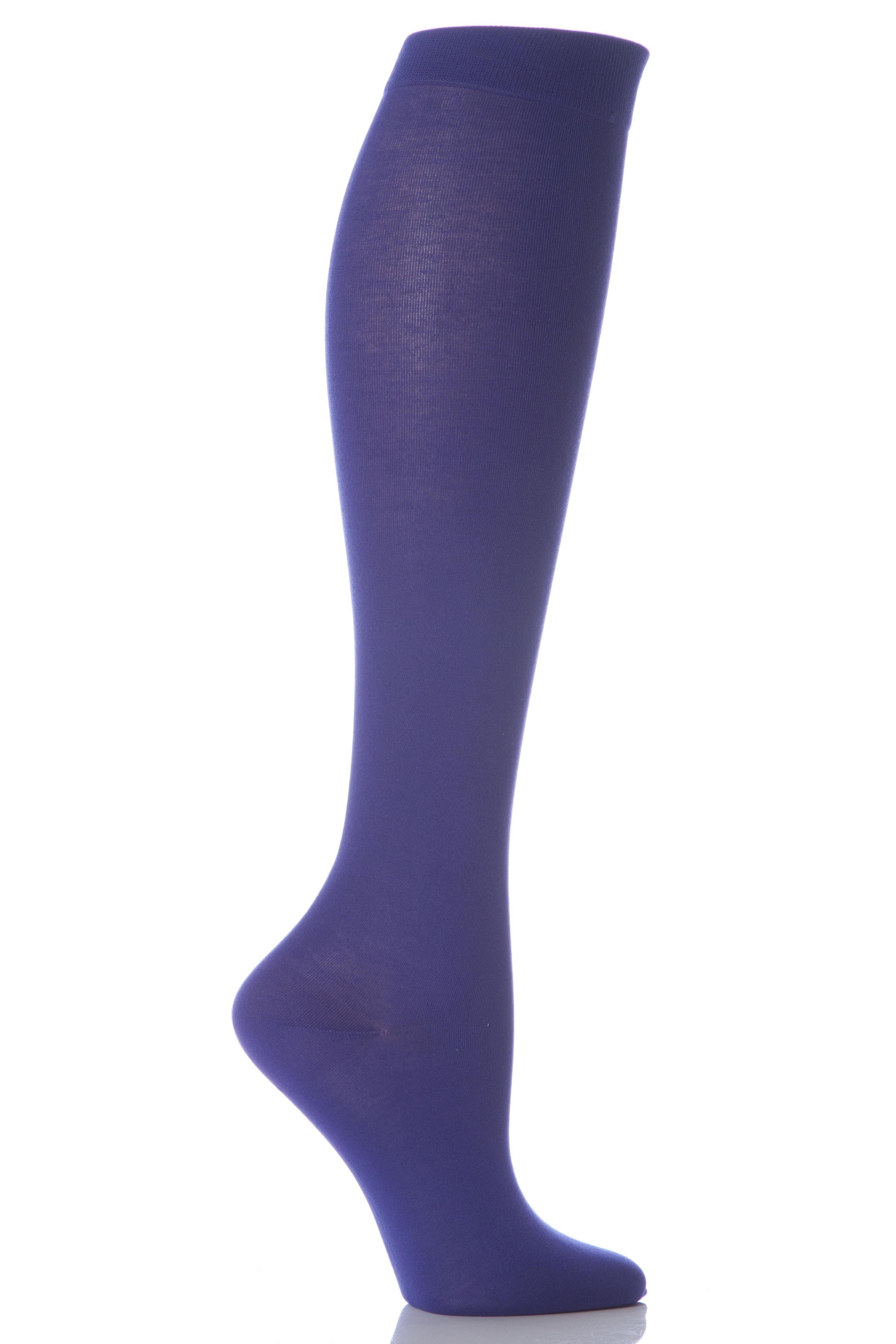 Ladies 1 Pair Falke Cotton Touch Knee High Socks In 8 Colours Platinum ...