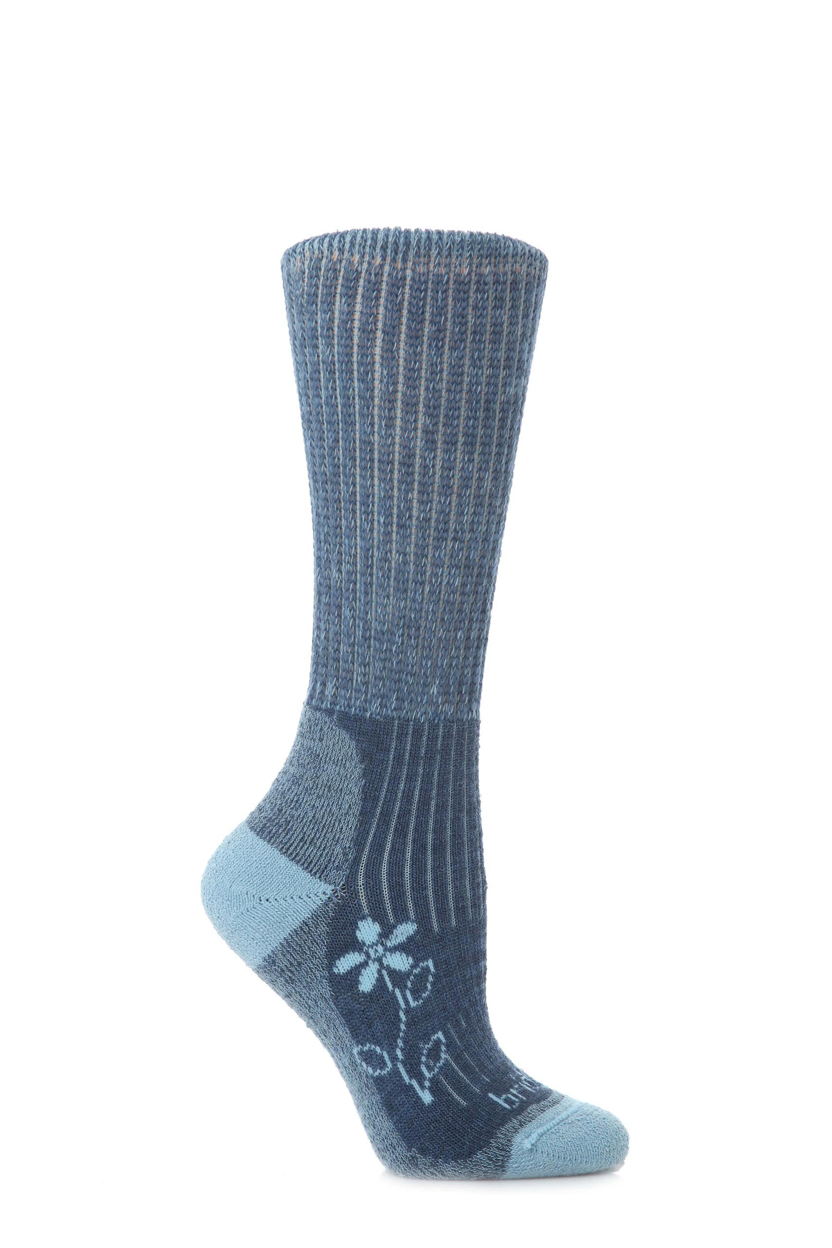 Image of 1 Pair Blue New Comfort Trekker Socks For All Season Hiking Ladies 3-4.5 Ladies - Bridgedale