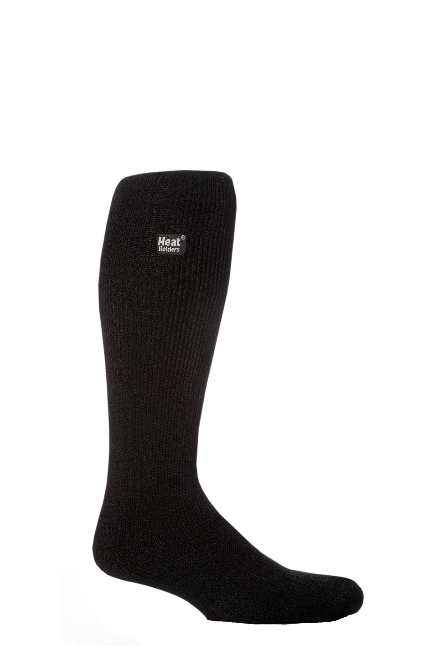 Image of 1 Pair Black Long Thermal Socks Men's 6-11 Mens - Heat Holders