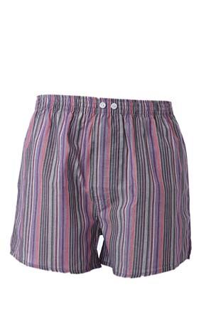 Mens 1 Pack Pringle Striped Woven Boxer Shorts Purple Large | Livefly
