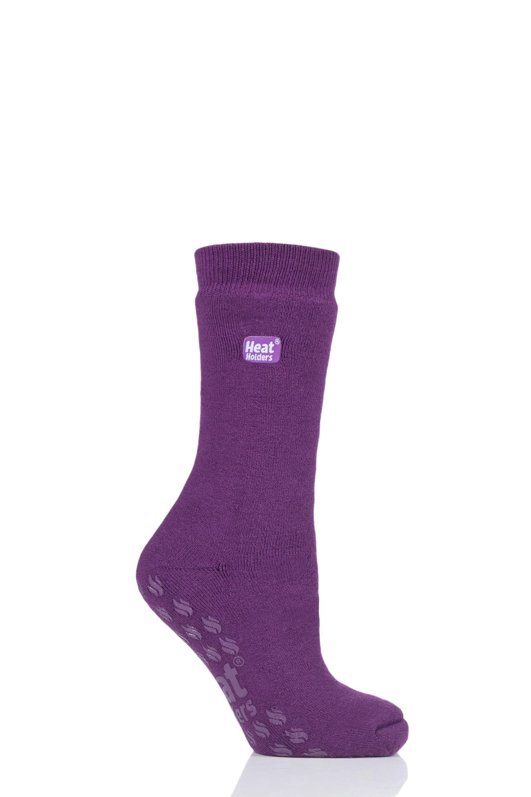 Image of 1 Pair Violet Heat Holders Raynaud's Socks Ladies 4-8 Ladies - Iomi