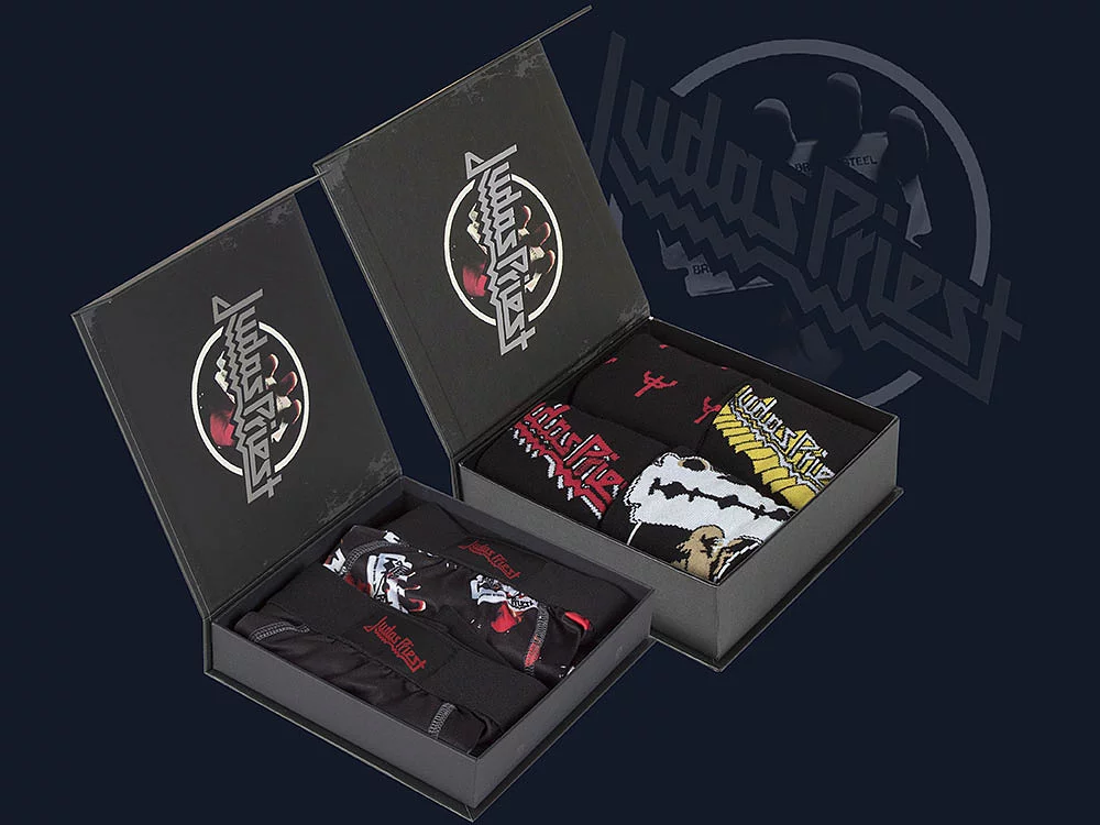 Judas Priest 4 Pair Exclusive to SOCKSHOP Gift Boxed Cotton Socks