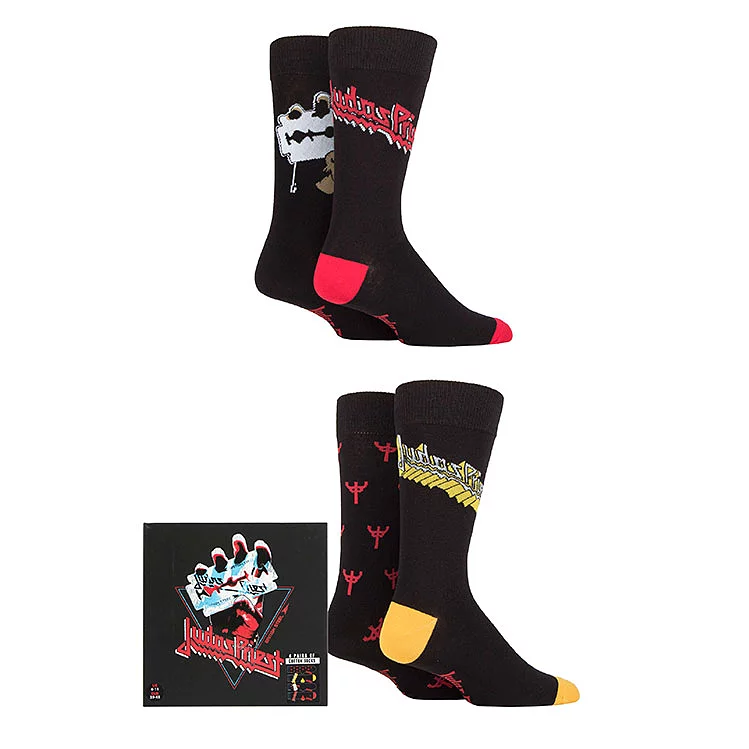 Judas Priest 4 Pair Exclusive to SOCKSHOP Gift Boxed Cotton Socks
