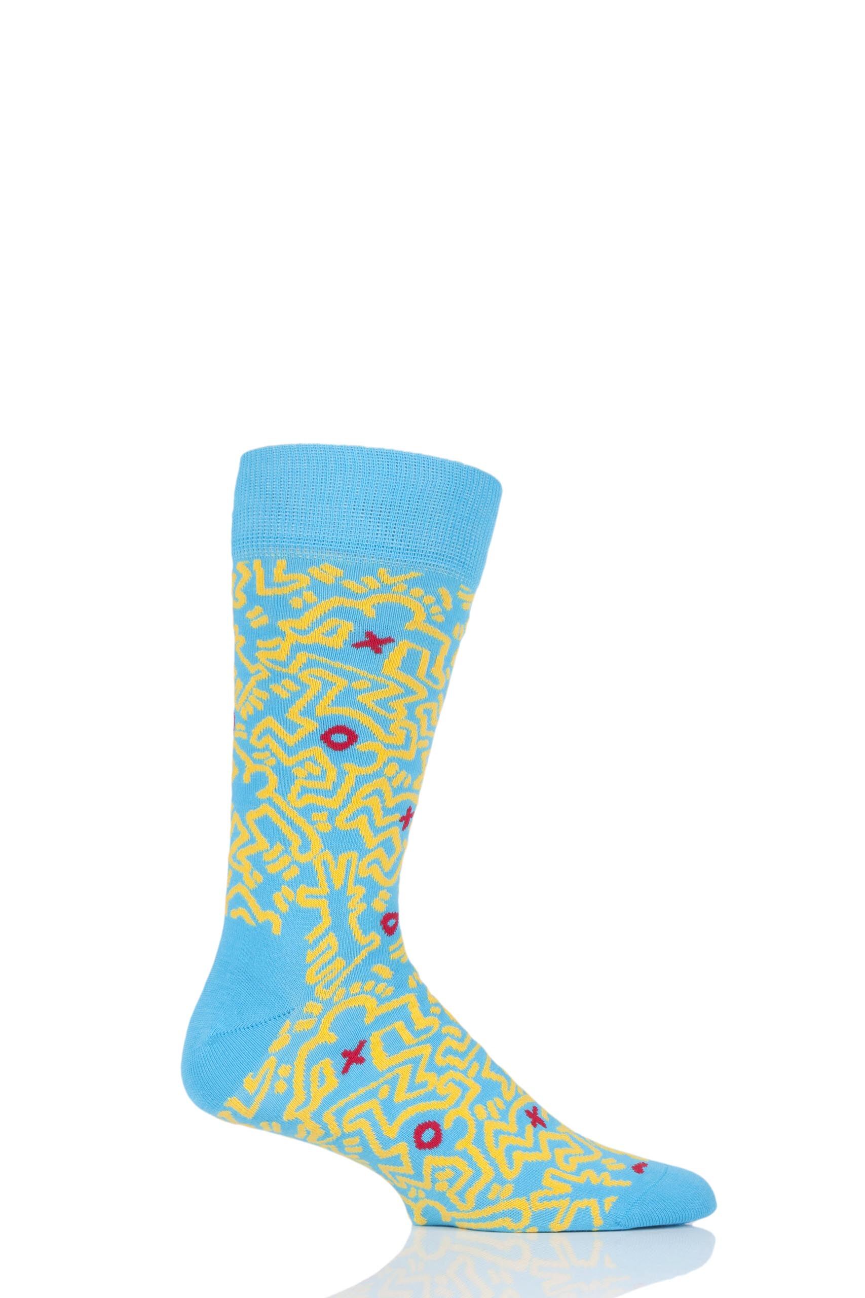Image of 1 Pair Assorted Keith Haring Untitled Socks Unisex 7.5-11.5 Unisex - Happy Socks