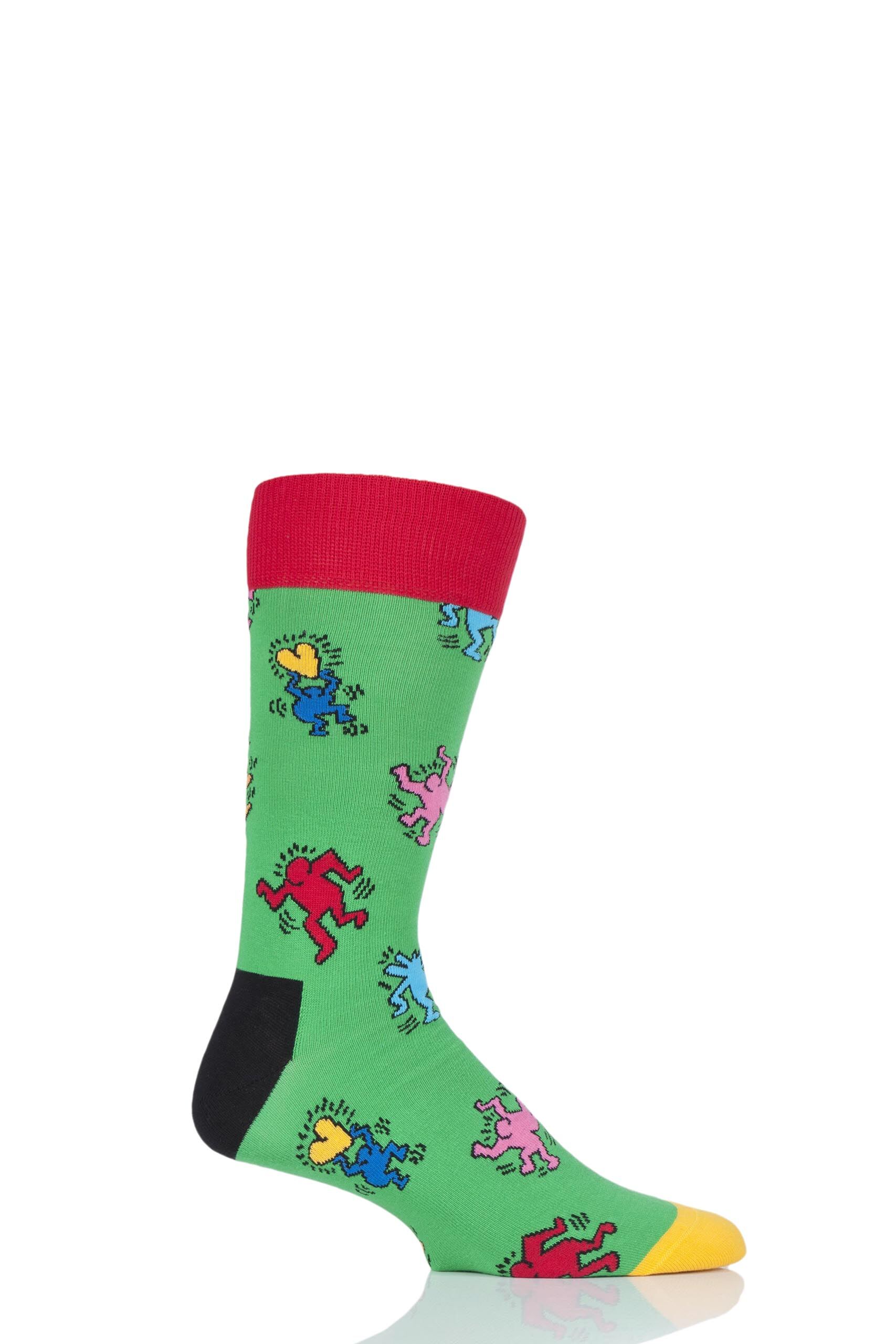 Image of 1 Pair Assorted Keith Haring Dancing Socks Unisex 4-7 Unisex - Happy Socks