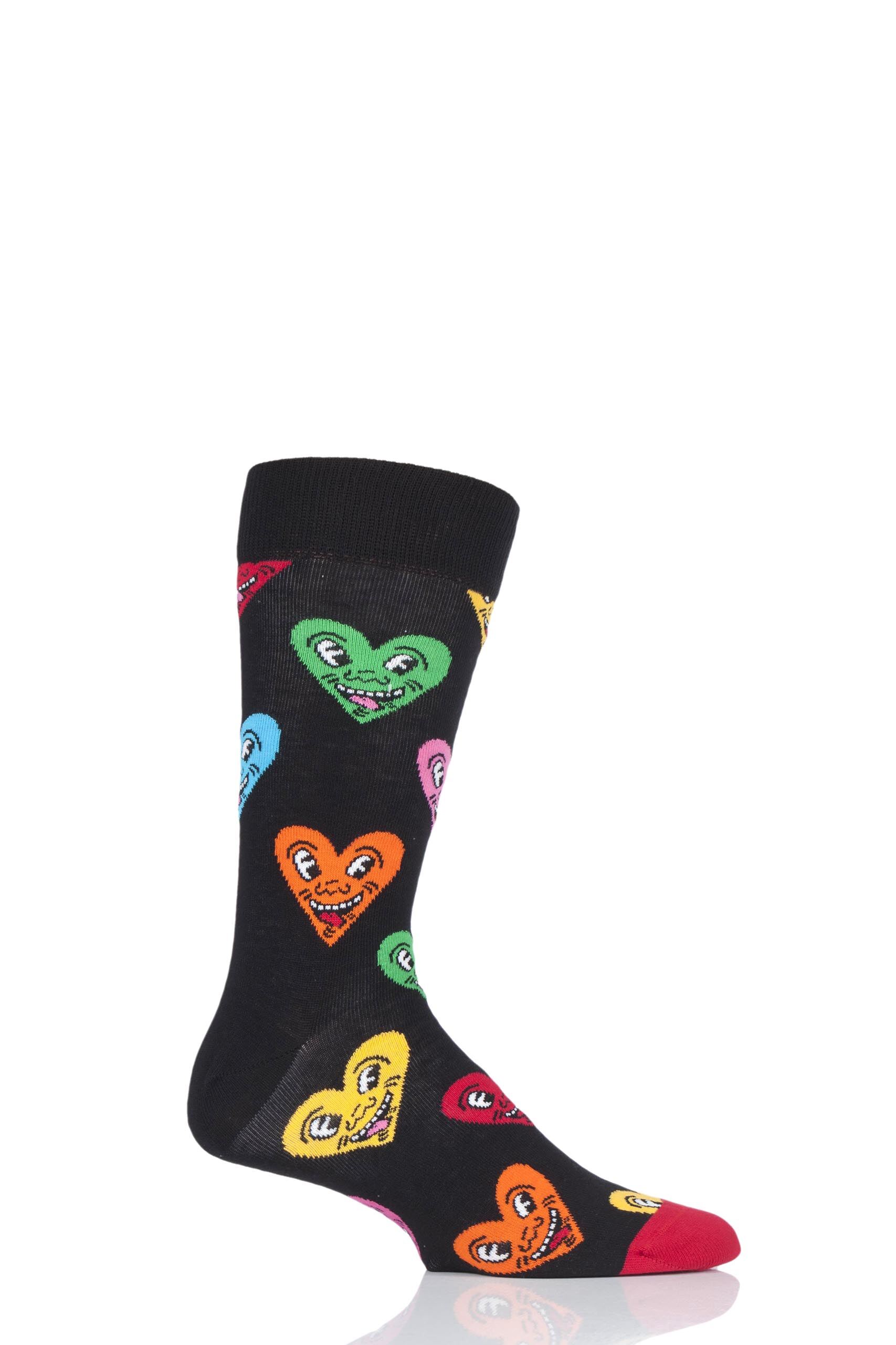 Image of 1 Pair Assorted Keith Haring Heart Socks Unisex 4-7 Unisex - Happy Socks