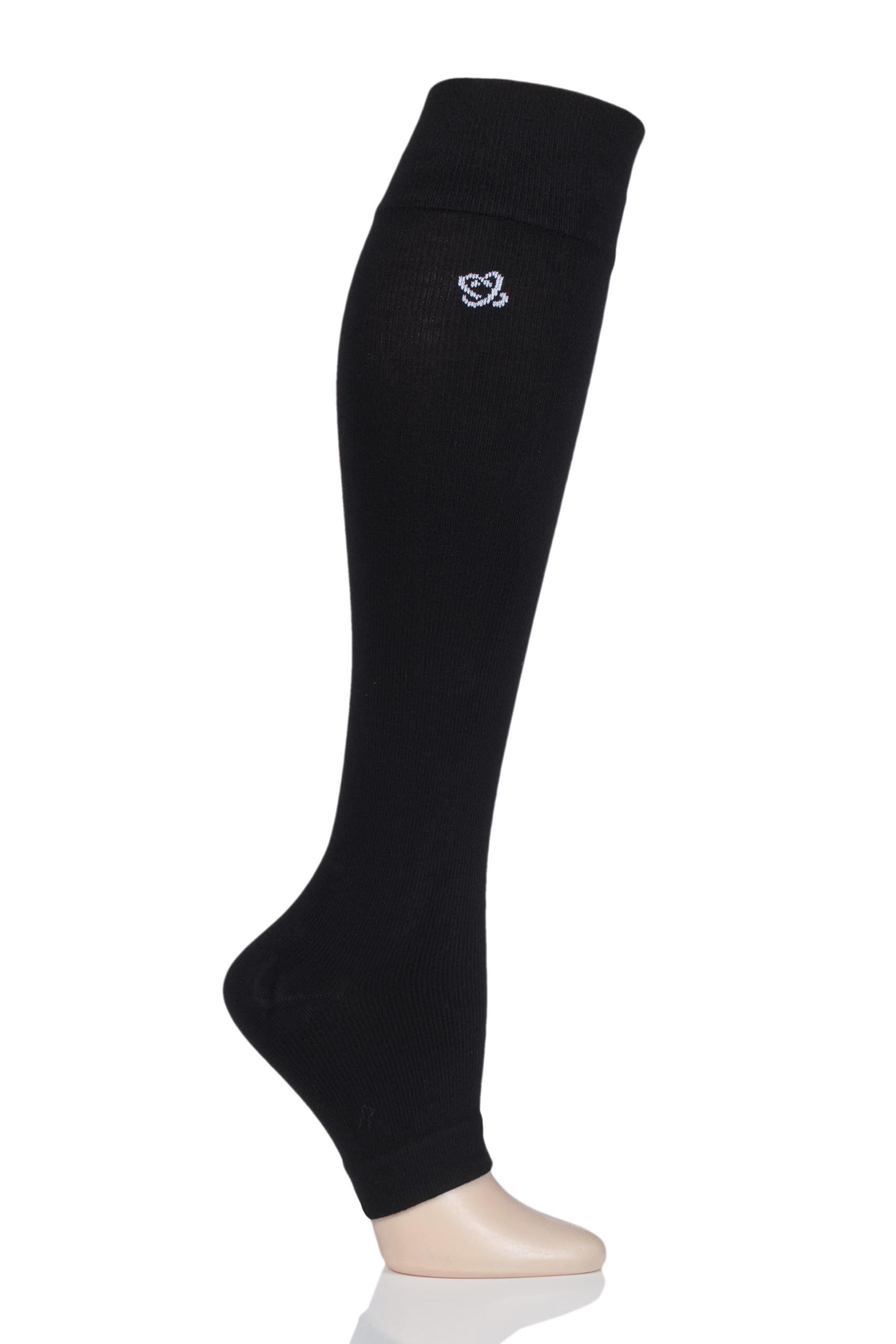 Image of 1 Pair Black Milk Compression Open Toe Socks Unisex Medium - Atom