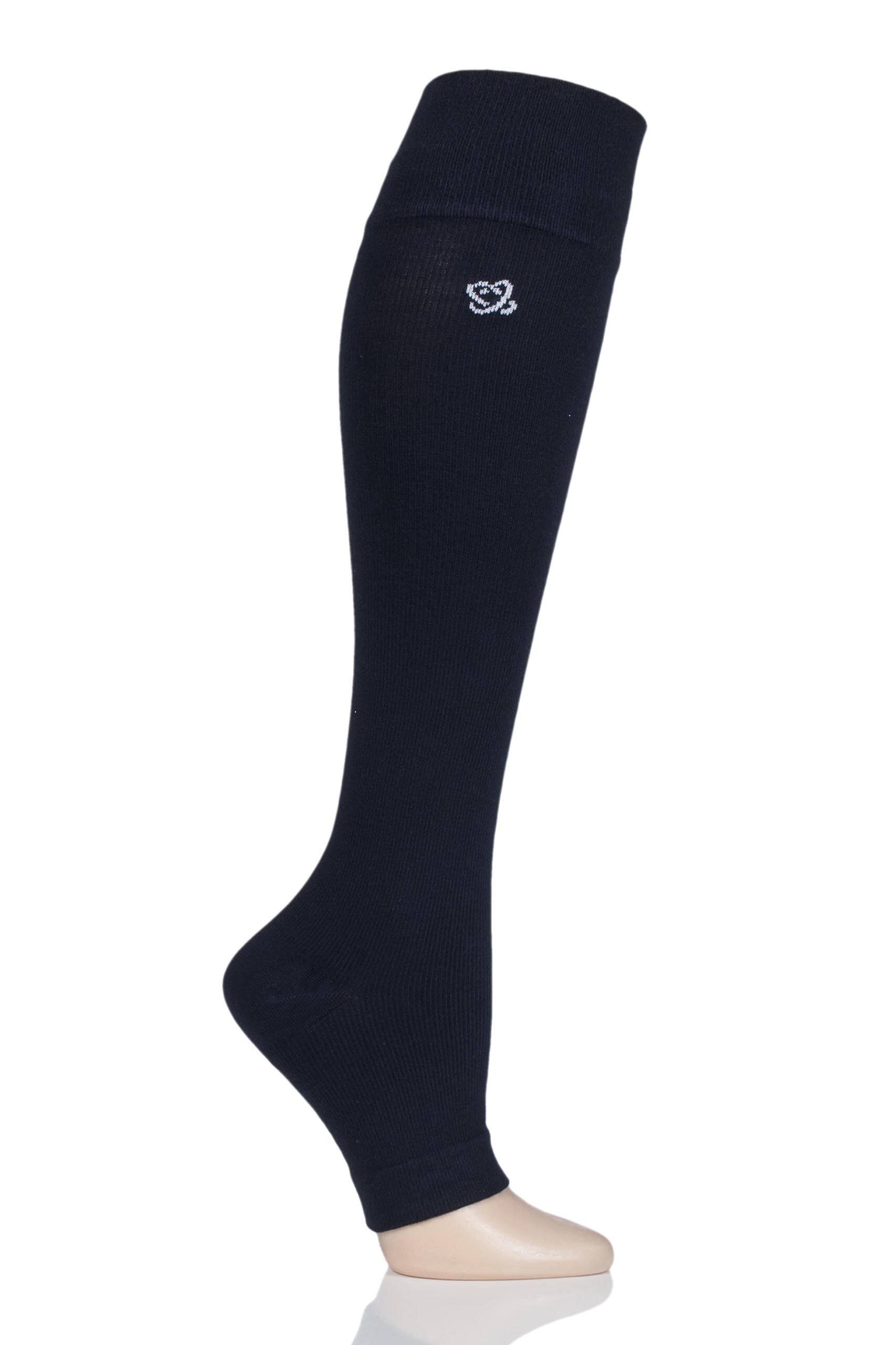 Image of 1 Pair Navy Milk Compression Open Toe Socks Unisex Large - Atom