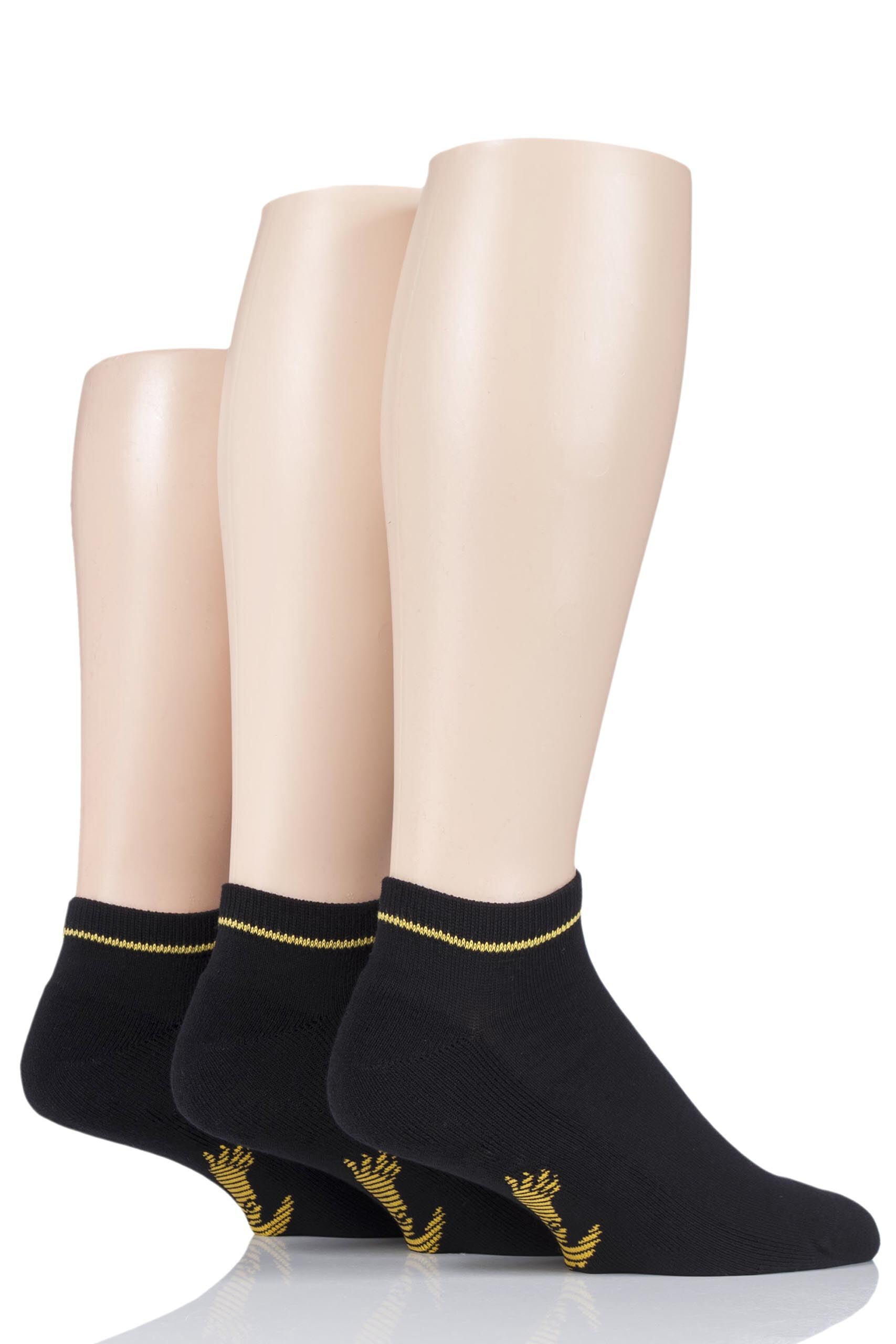 Image of 3 Pair Black Ryan Cotton Trainer Socks Men's 7-11 Mens - Lyle & Scott