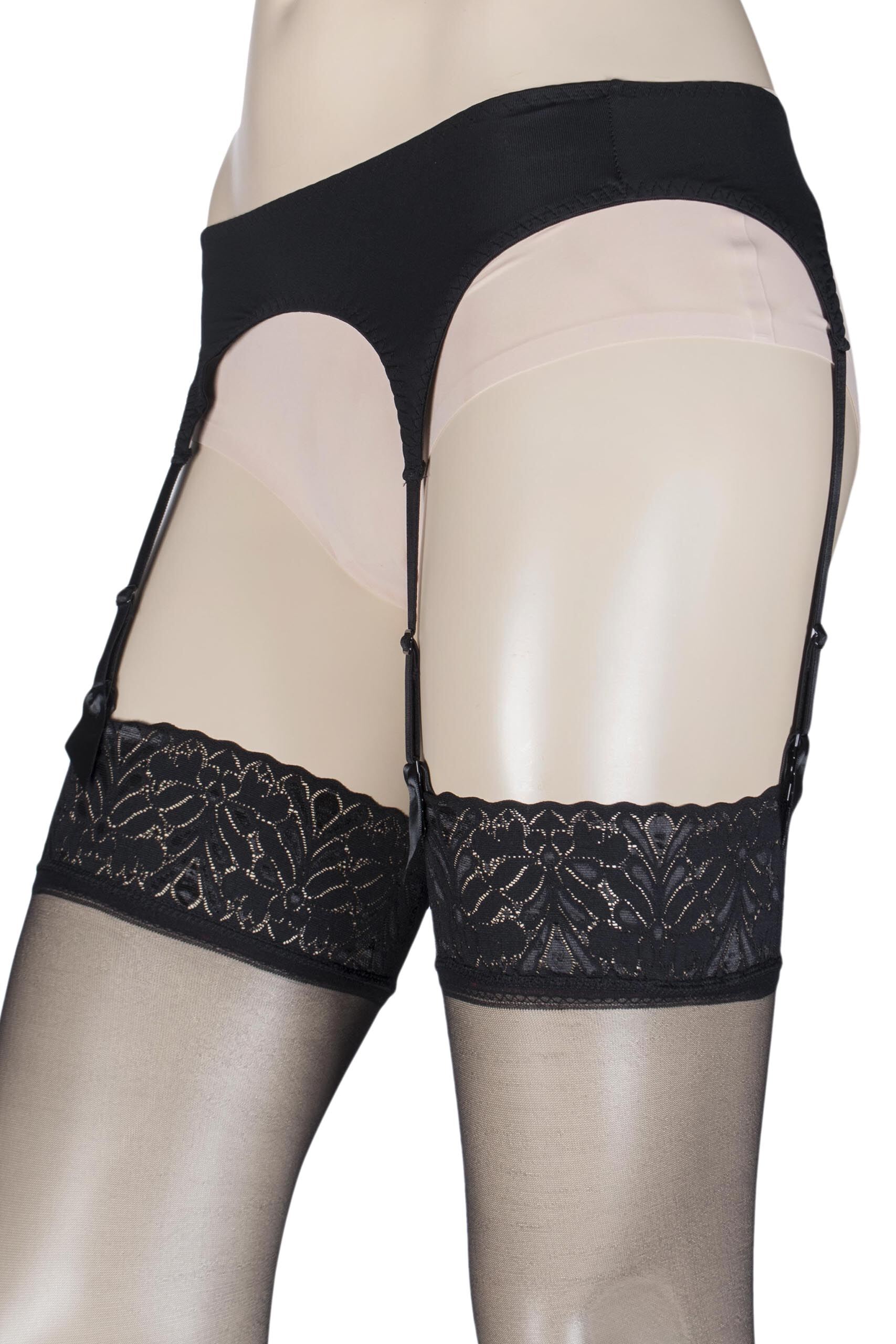 1 Pack Black Suspender Belt Ladies Medium/Large - Levante