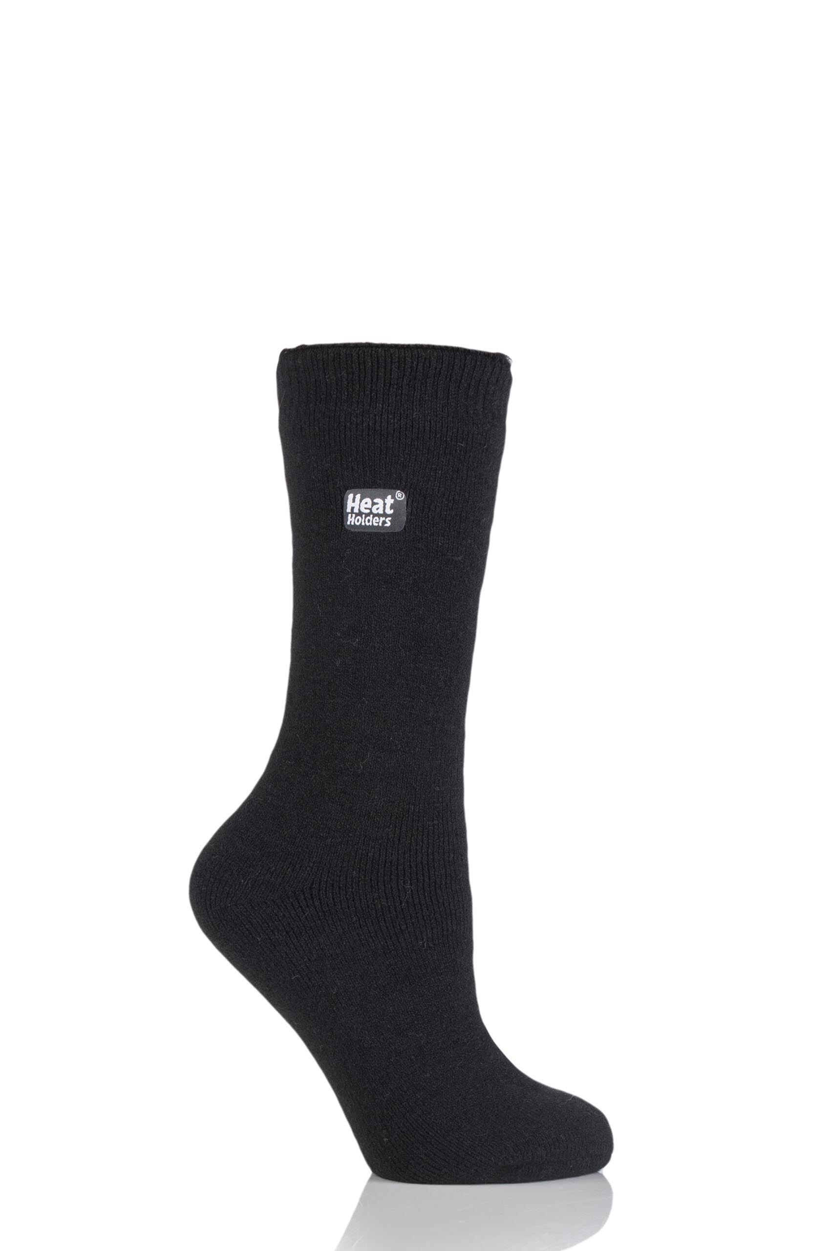 Image of 1 Pair Black 1.6 TOG Lite Socks Ladies 4-8 Ladies - Heat Holders