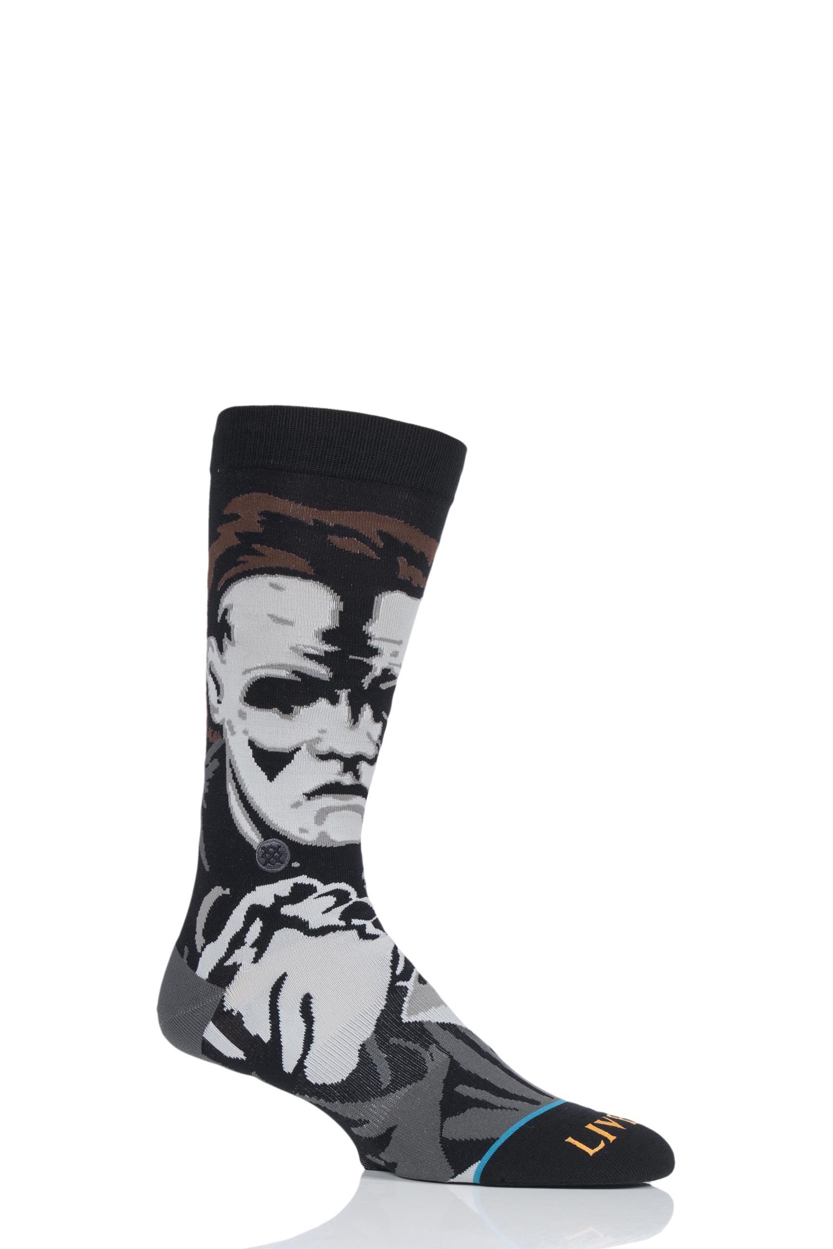 Image of 1 Pair Black Halloween Michael Myers Socks Men's 5.5-8 Mens - Stance