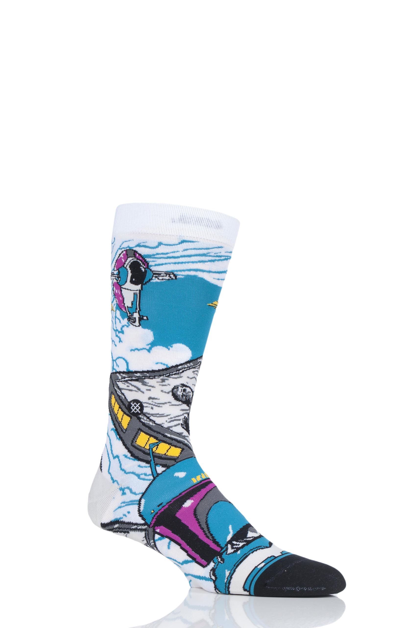 Image of 1 Pair Assorted Star Wars Warped Boba Cotton Blend Socks Men's 5.5-8 Mens - Stance